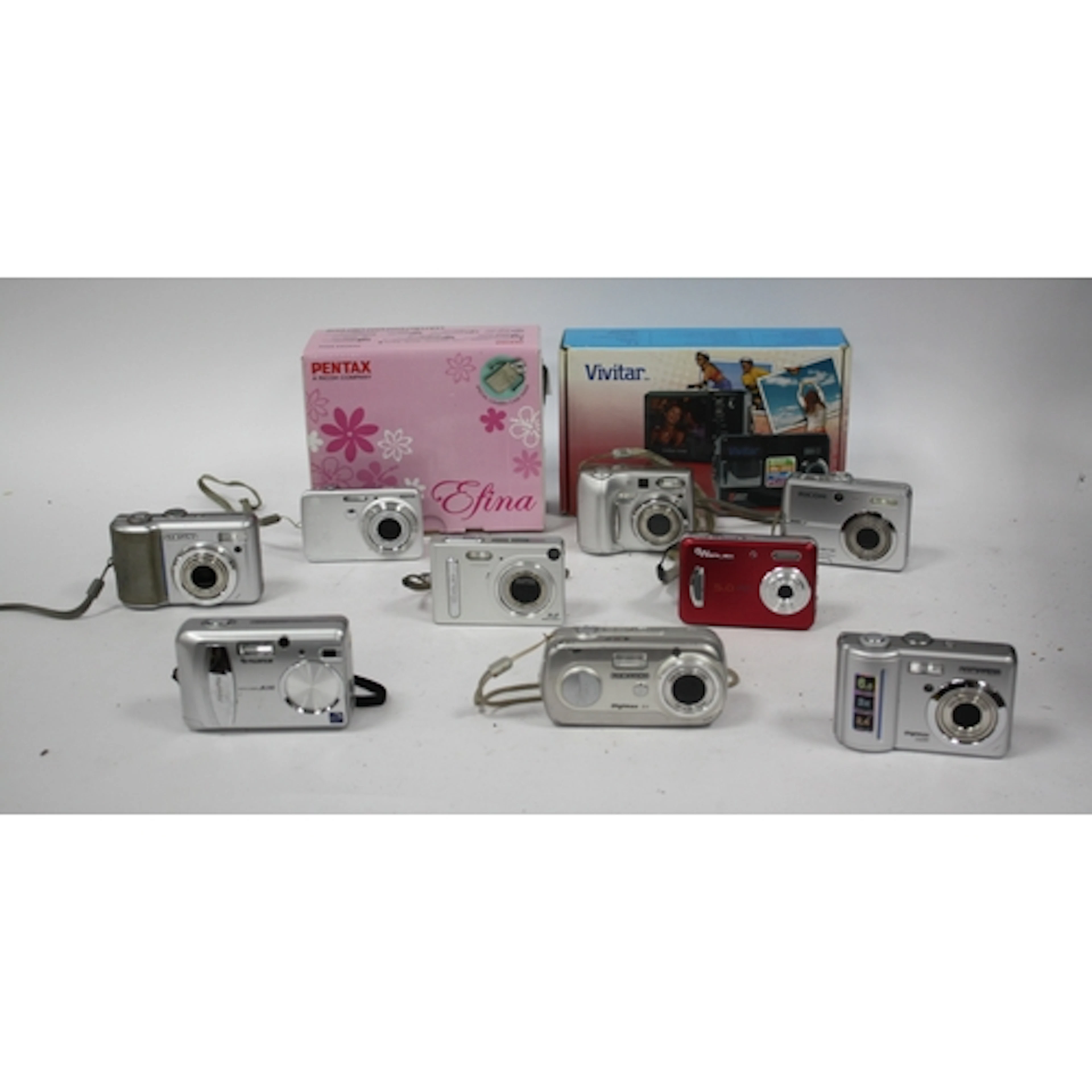 A large collection of Compact Digital Cameras to include Pen...