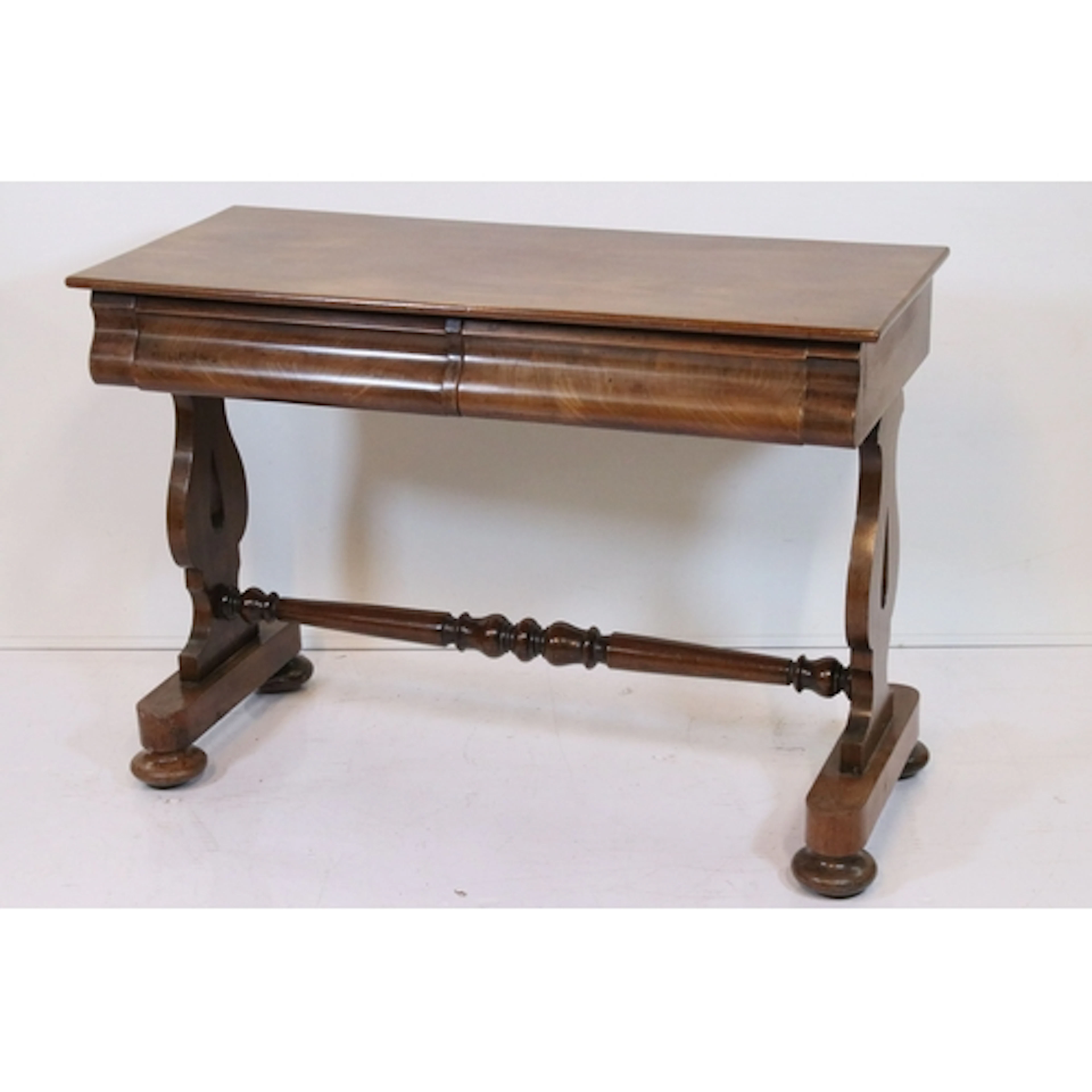 19th century mahogany side table, having two frieze drawers,...