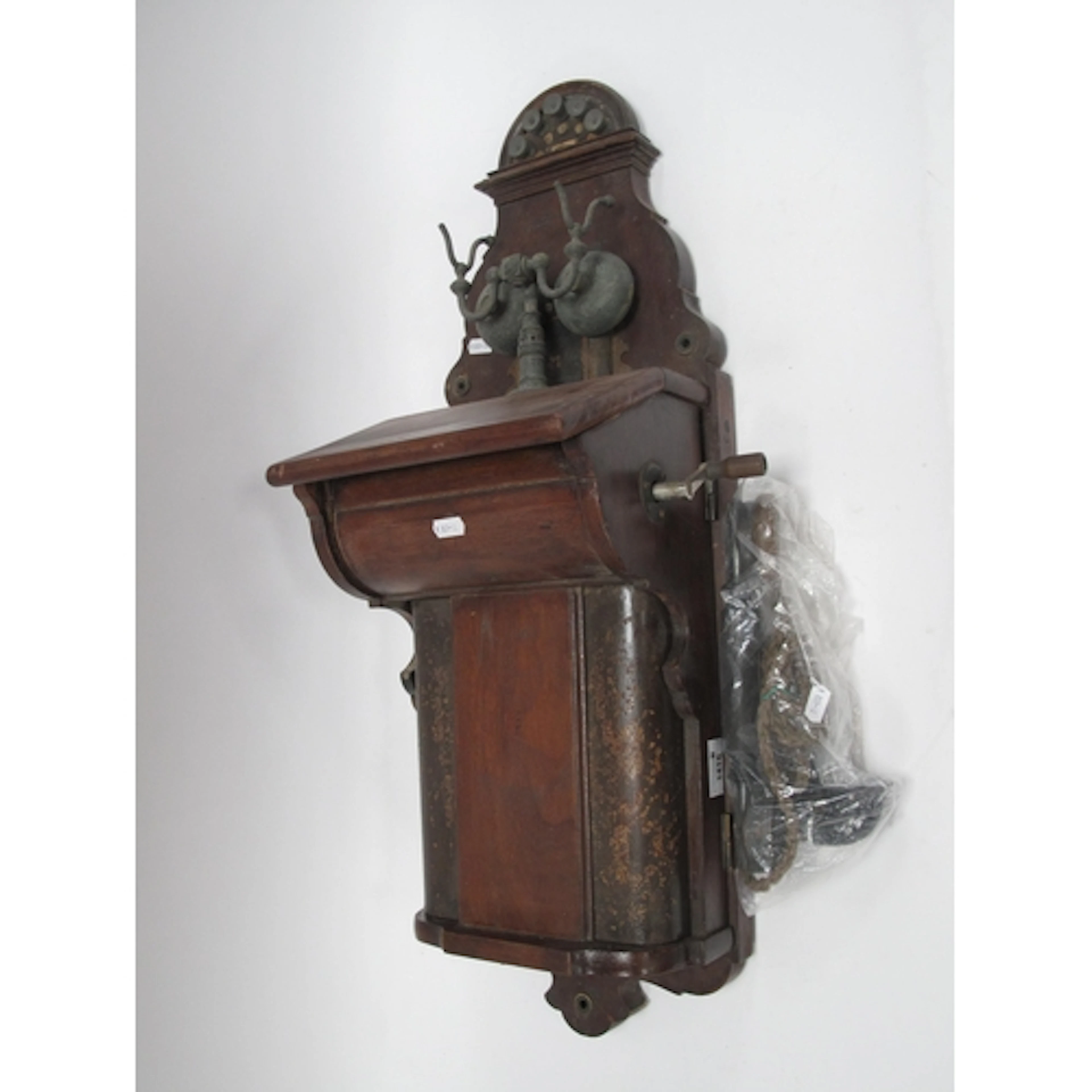 c.1890-1900 British-made Ericsson wooden wall telephone, Mod...
