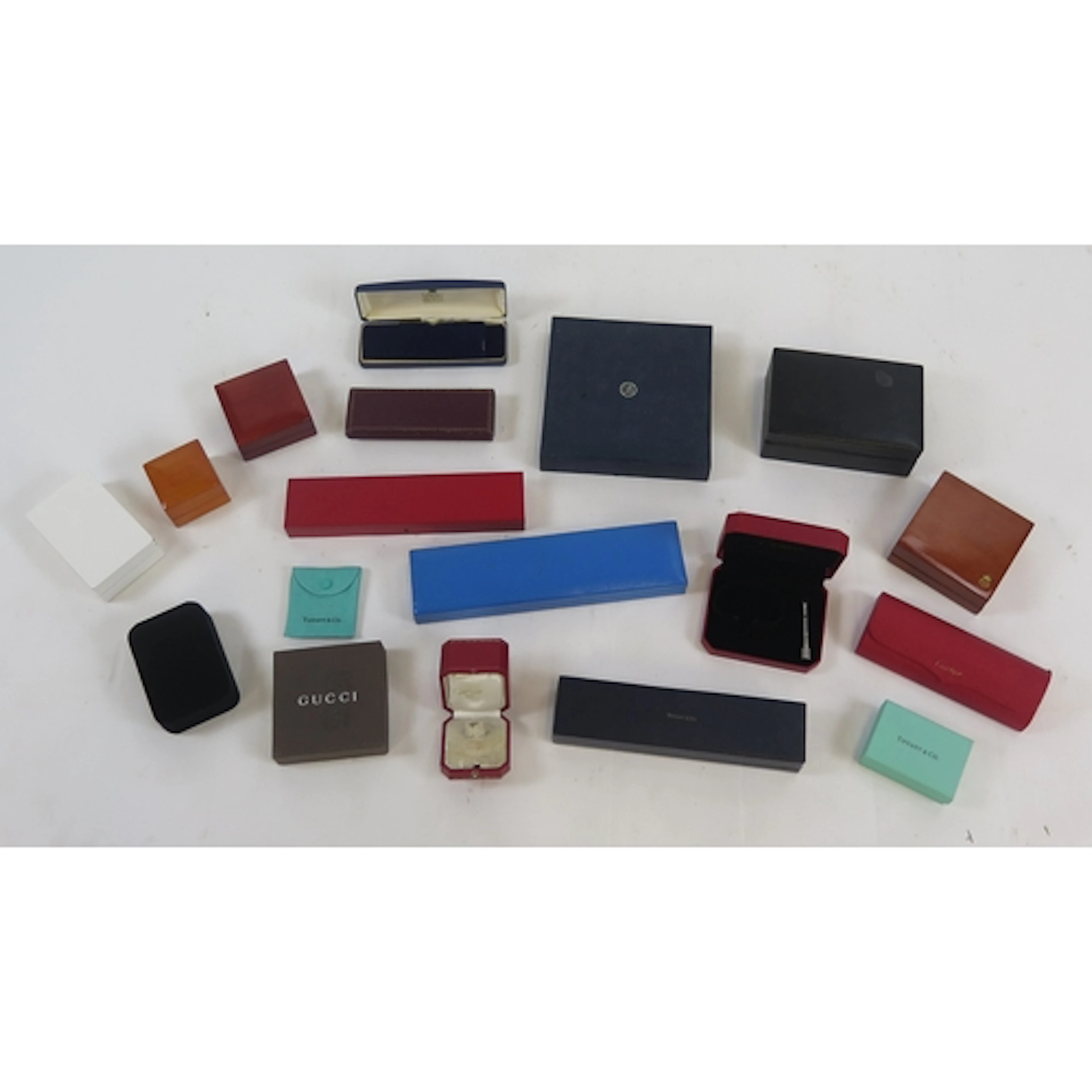A Cartier ring box , watch and glasses box and other boxes i...