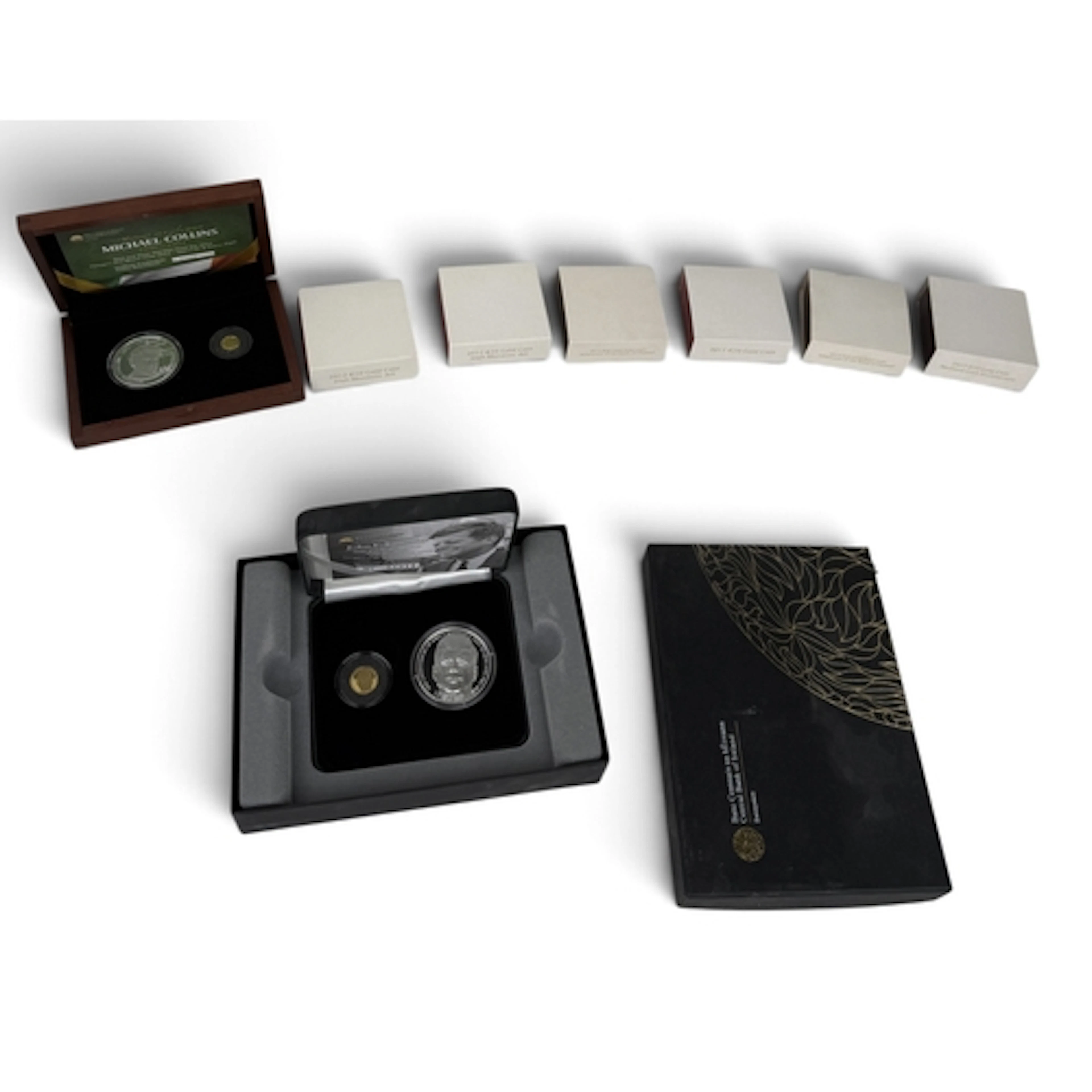 IRISH MONASTIC ART GOLD COIN SET TOGETHER WITH JOHN F KENNED...