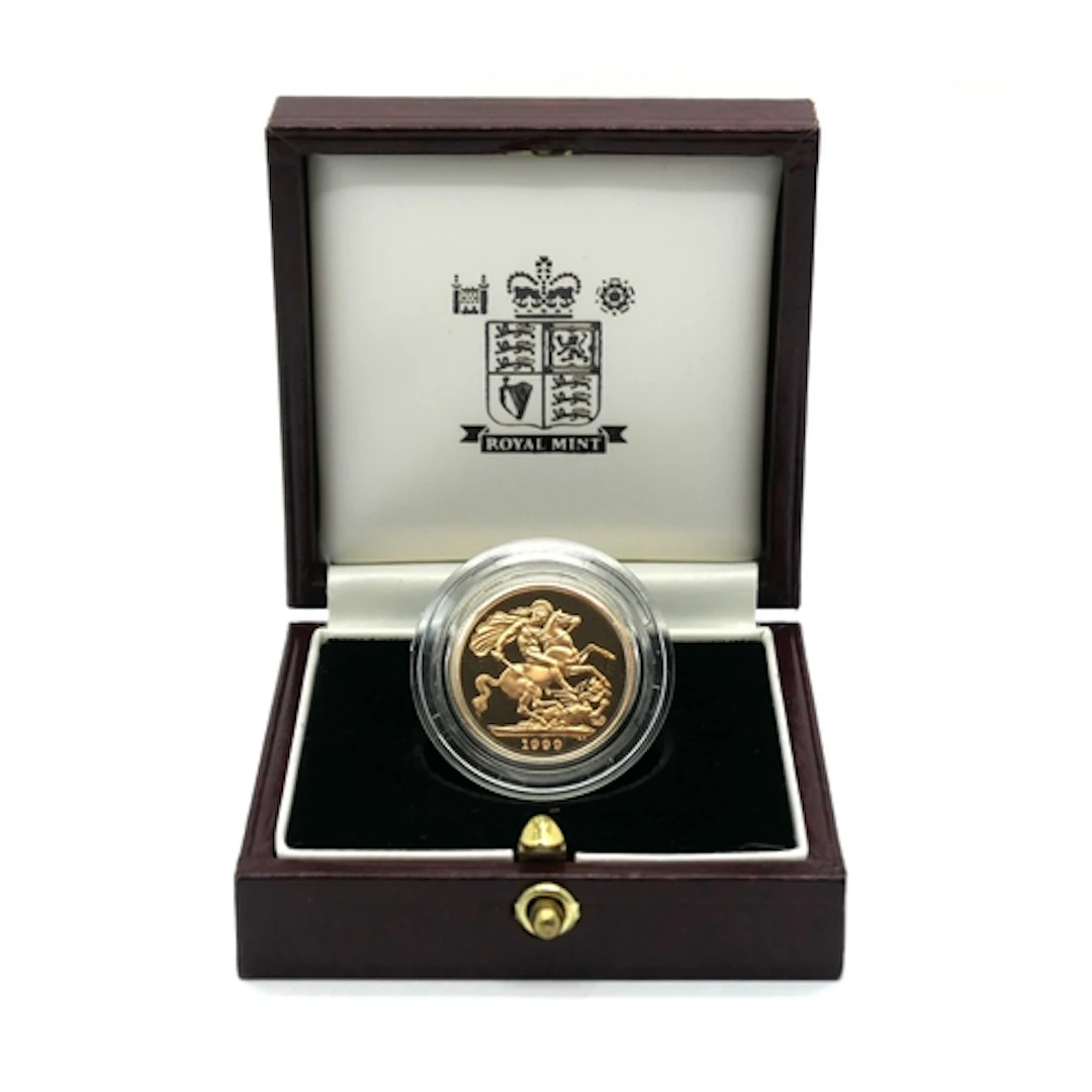 1999 Royal Mint Gold Proof Sovereign, cased with a certifica...