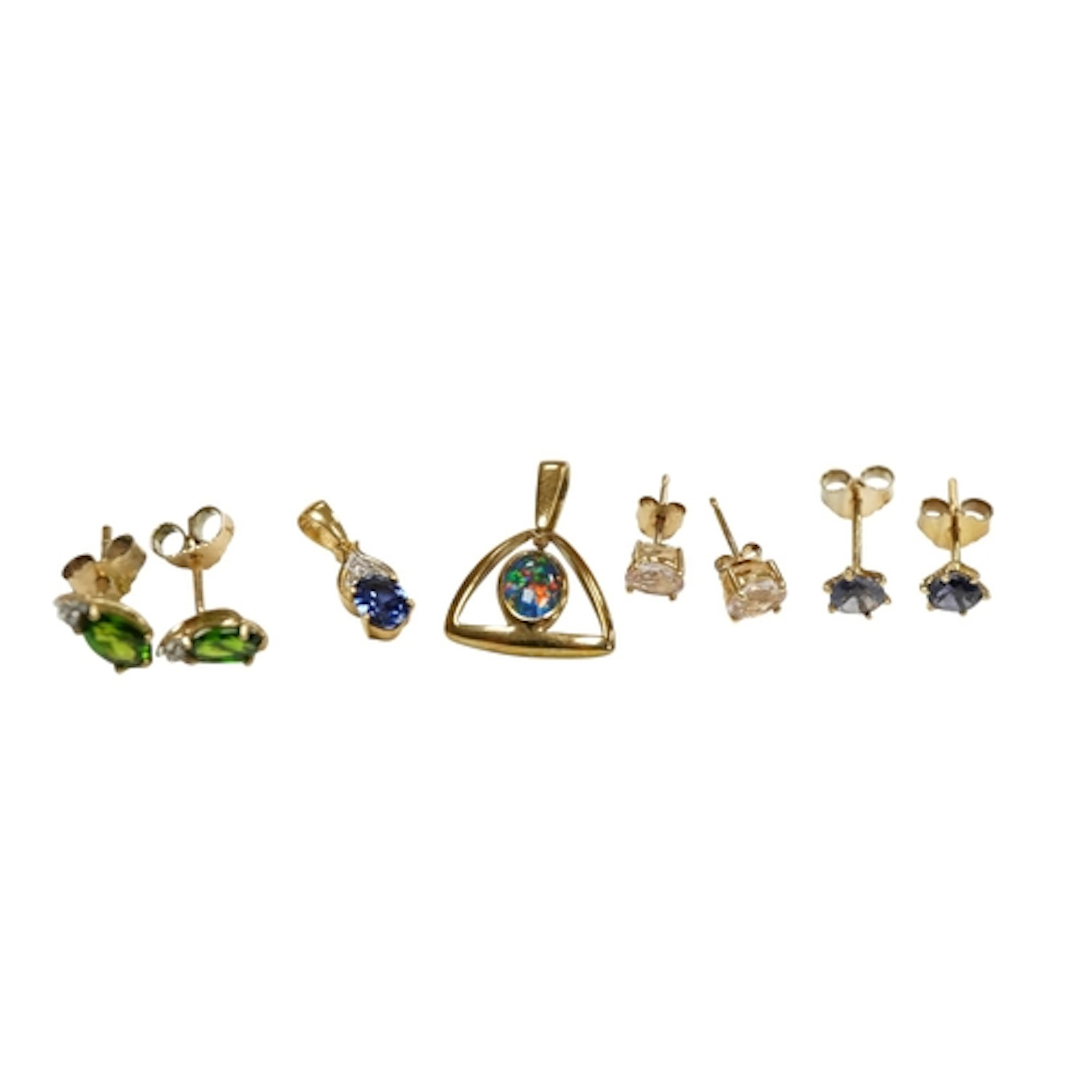 A collection of gem-set jewels, comprising: a pair of morgan...