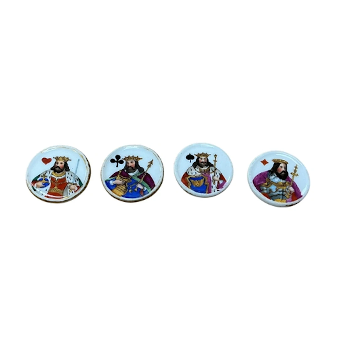 A set of four 19th Century French Porcelain card markers dep...