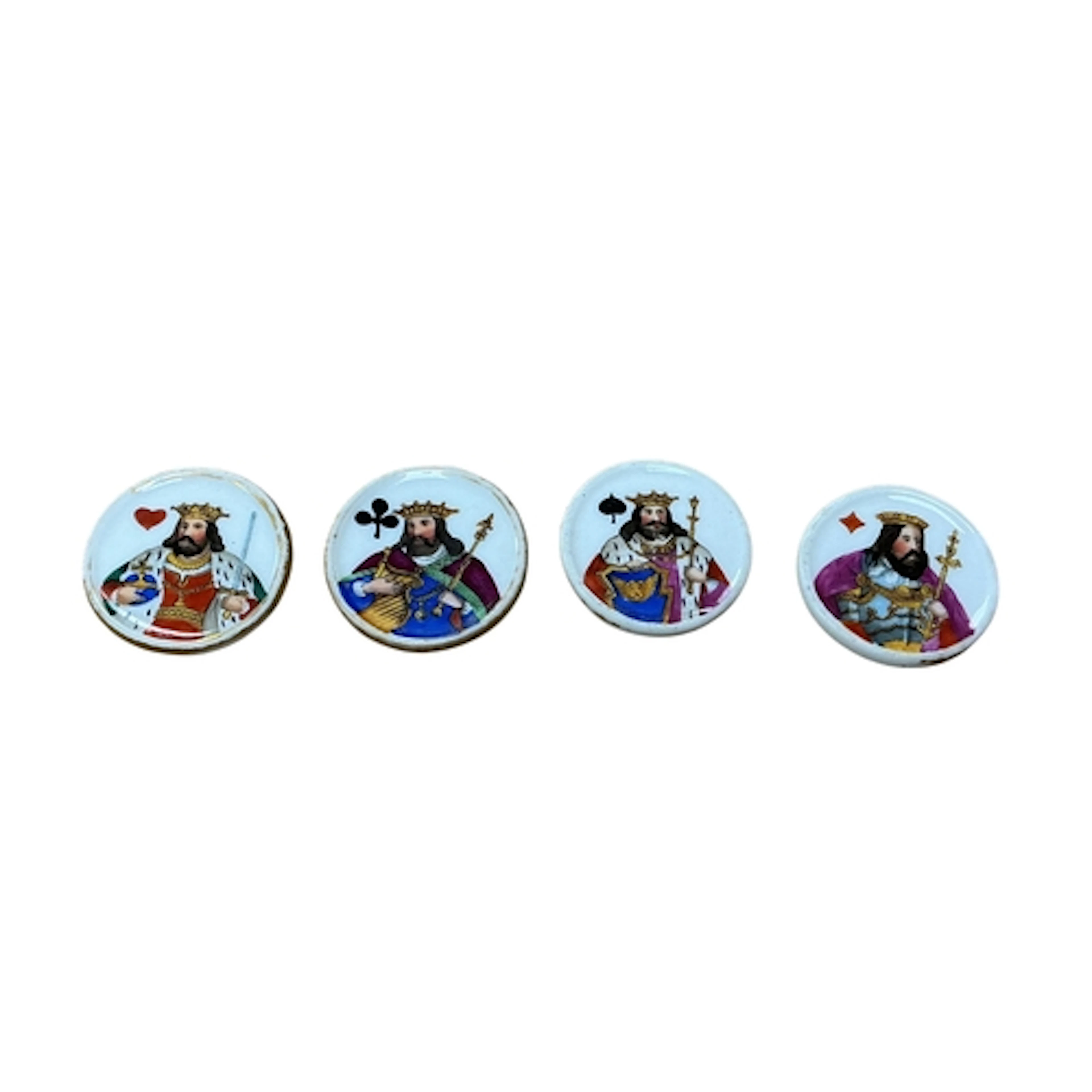 A set of four 19th Century French Porcelain card markers dep...