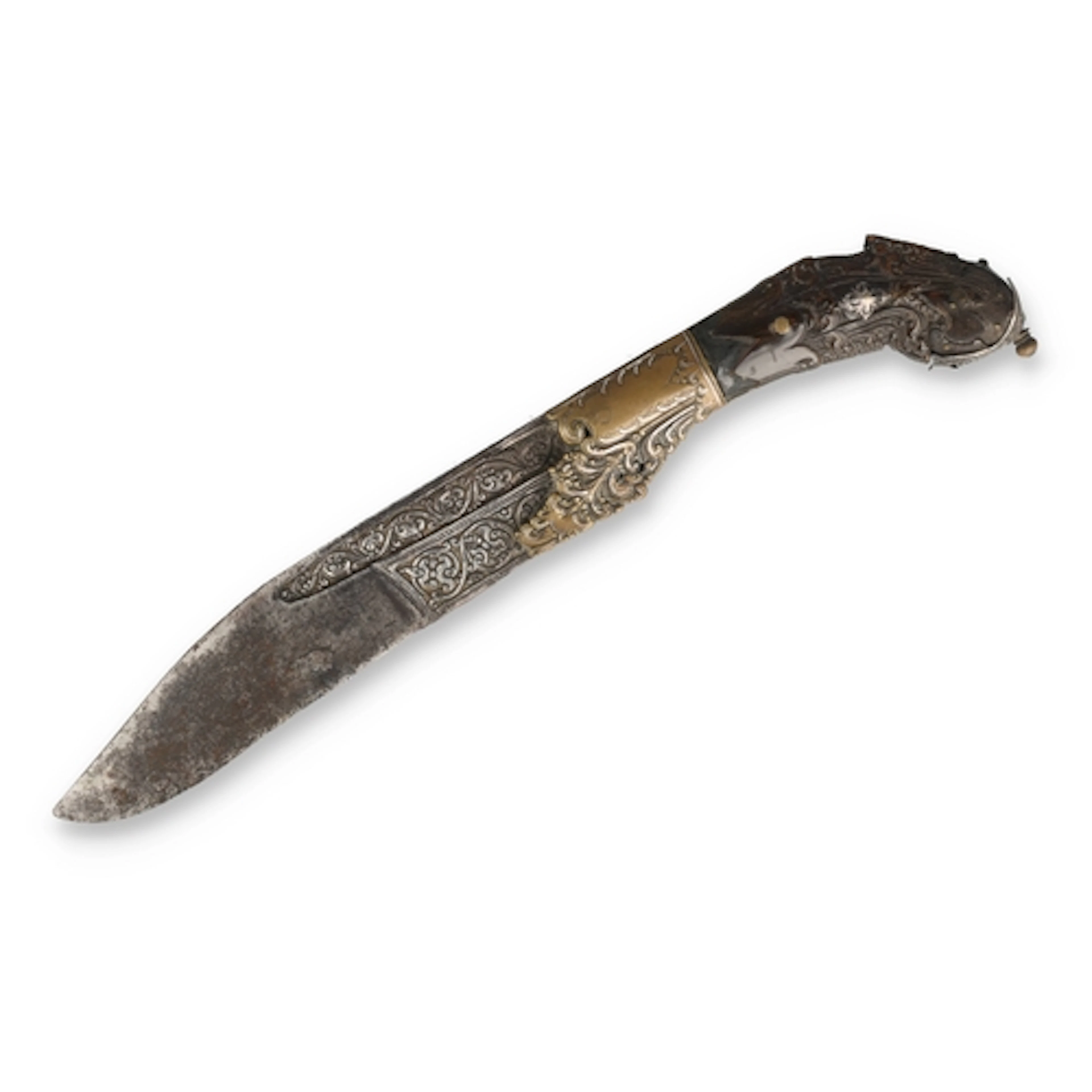 AN 18TH CENTURY SRI-LANKAN CEYLONESE PIHA-KAETTA KNIFE OR DA...