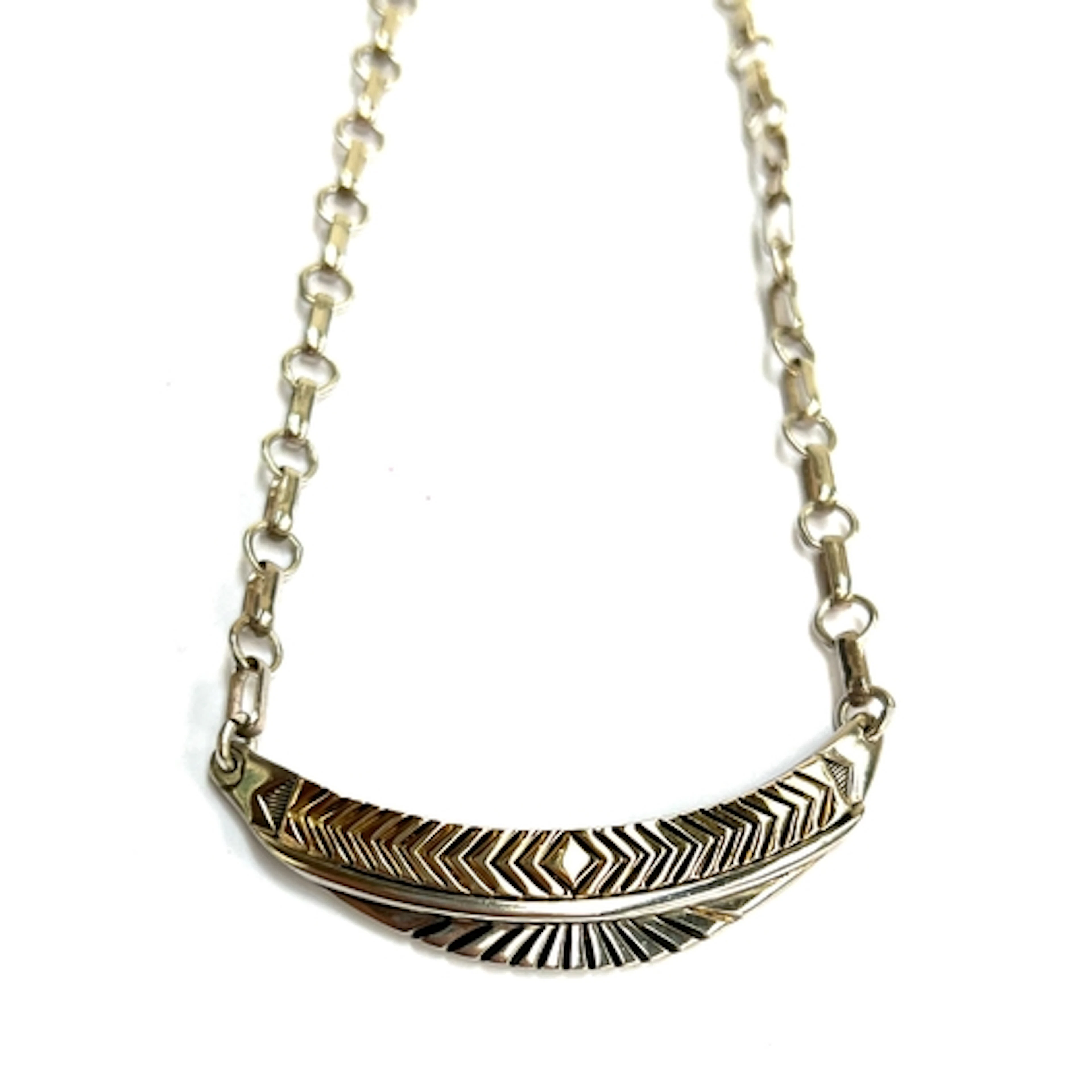 A Harry Mike Yazzie and M.M Rogers 925 silver and 14ct gold ...