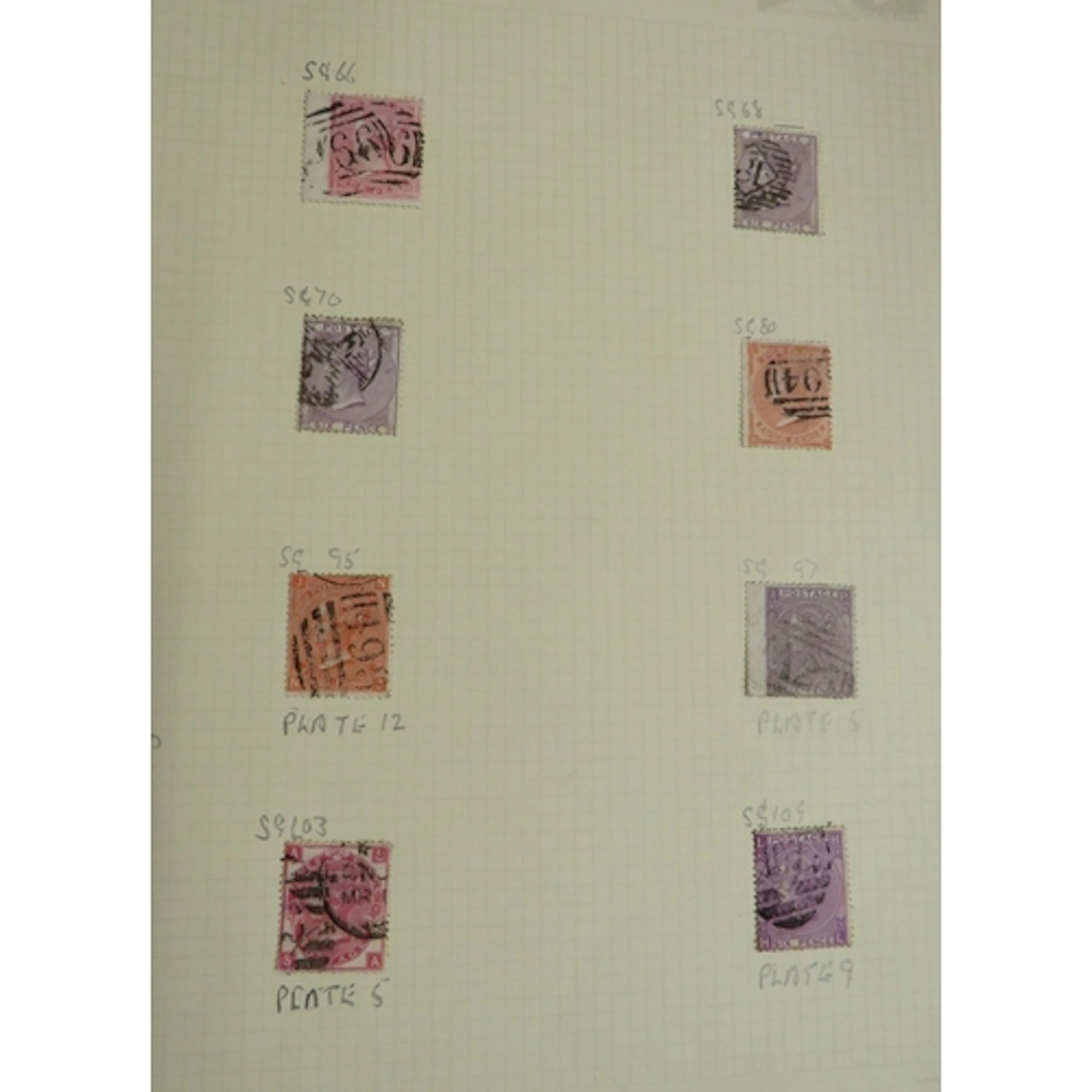 Stamps: GB Album Leaf Queen Victoria Used, catalogue value £...