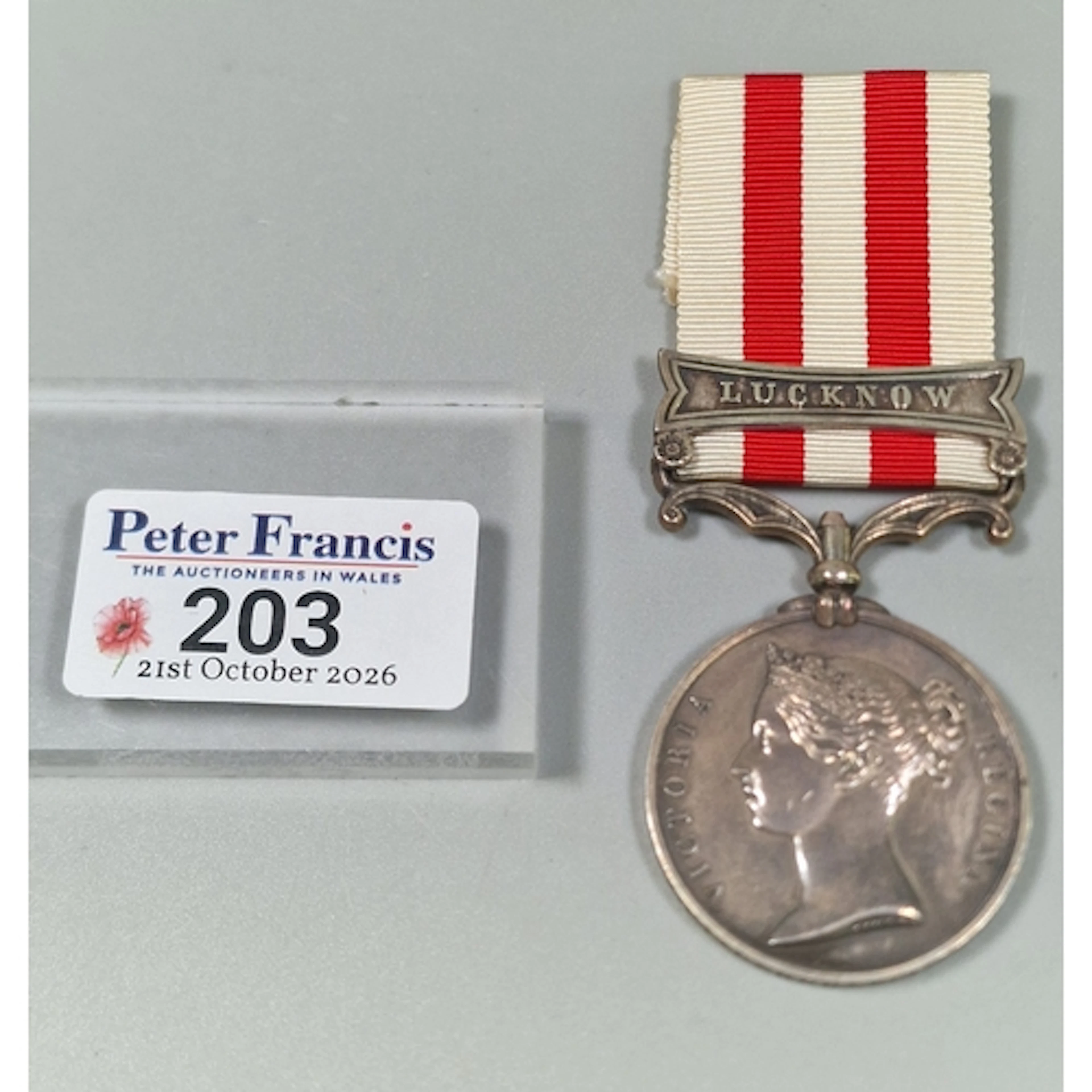Indian Mutiny Medal (1858) with ‘Lucknow’ clasp, awarded to ...
