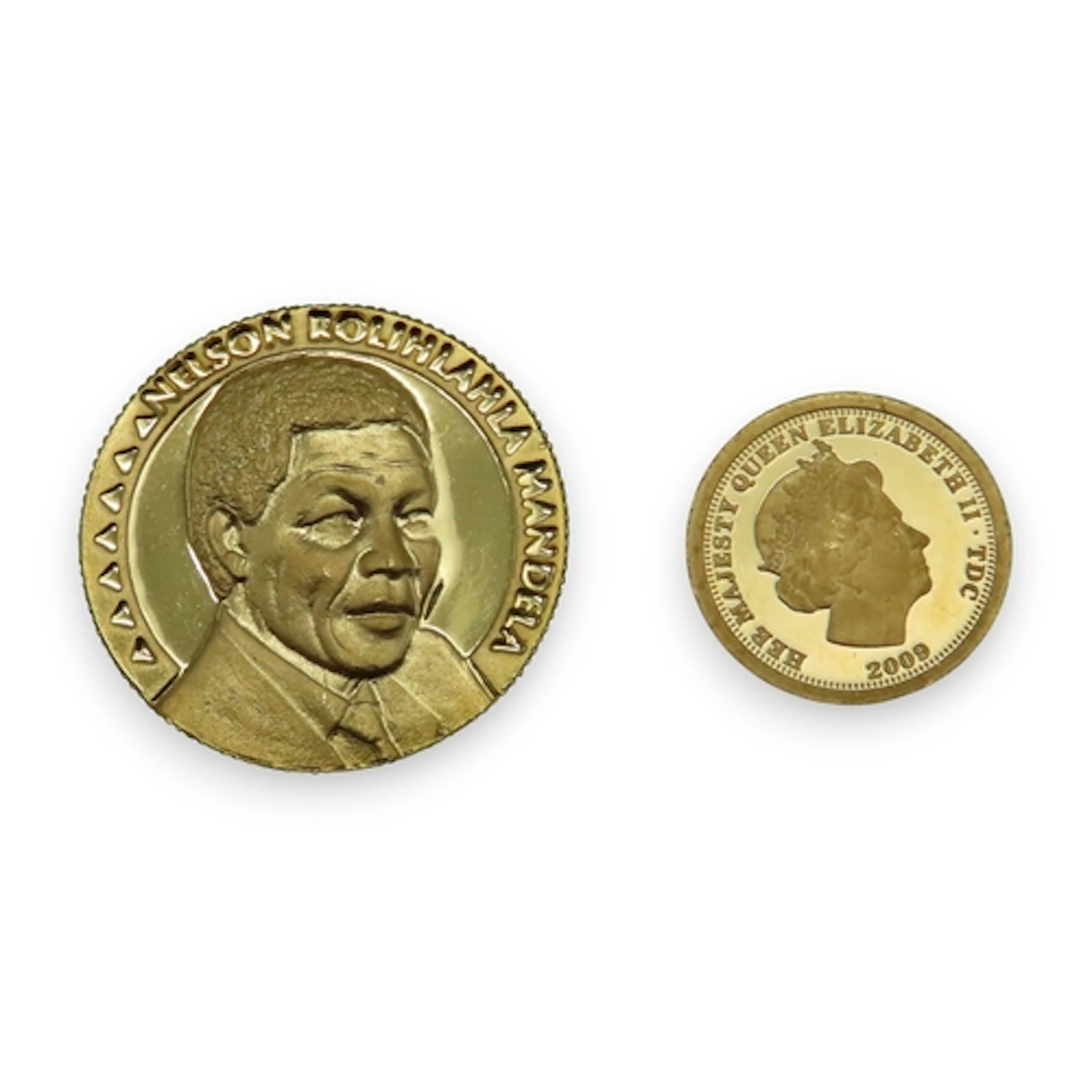 Nelson Mandela 1/10 Ounce Gold Medallion Obverse Portrait of...