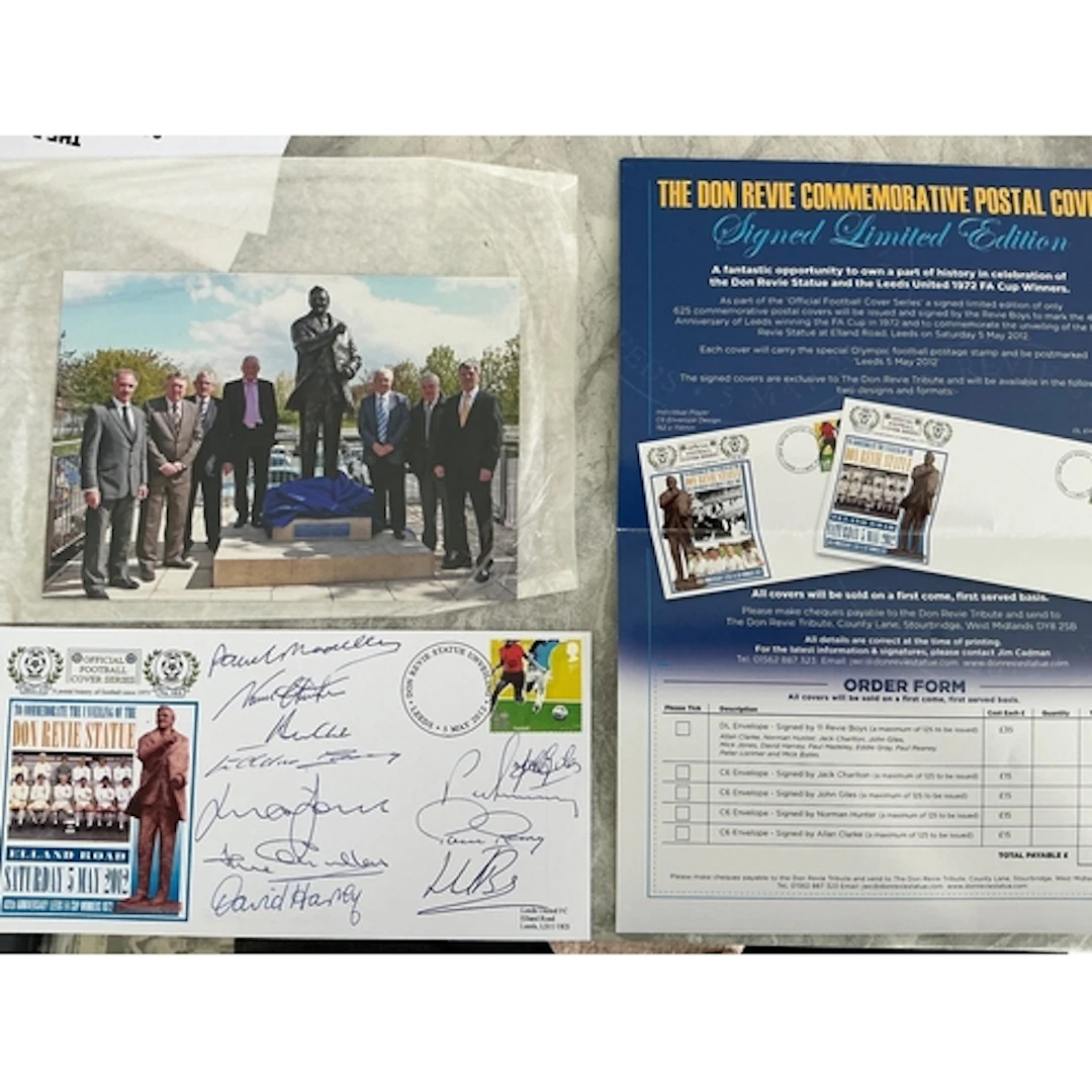 Leeds United Don Revie Statue Signed FDC: 2012 unveiling of ...
