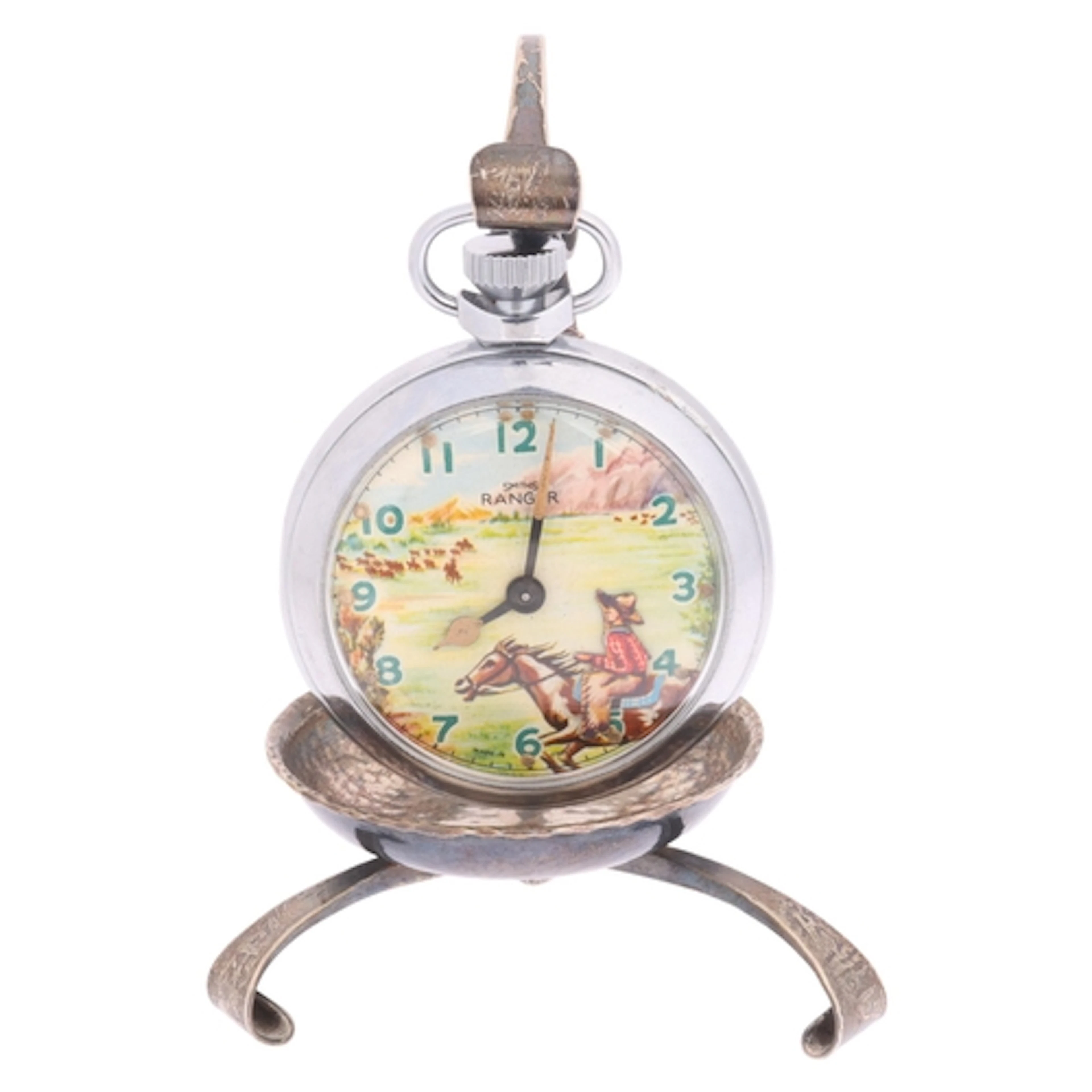 A Smiths chrome plated Ranger open-face keyless pocket watch...