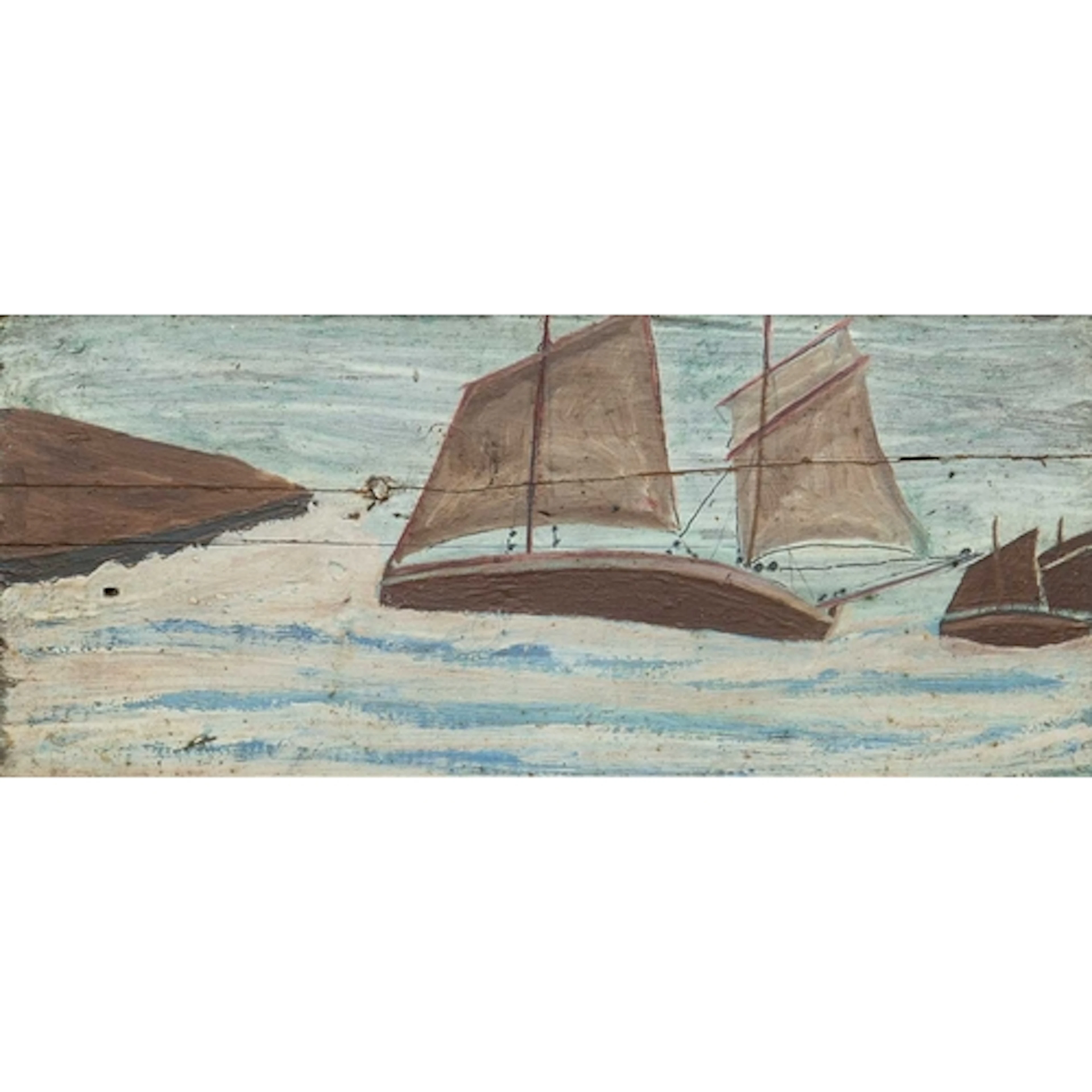 Alfred WALLIS (1855 - 1942) Mizzen Topsail Luggers Oil on pa...