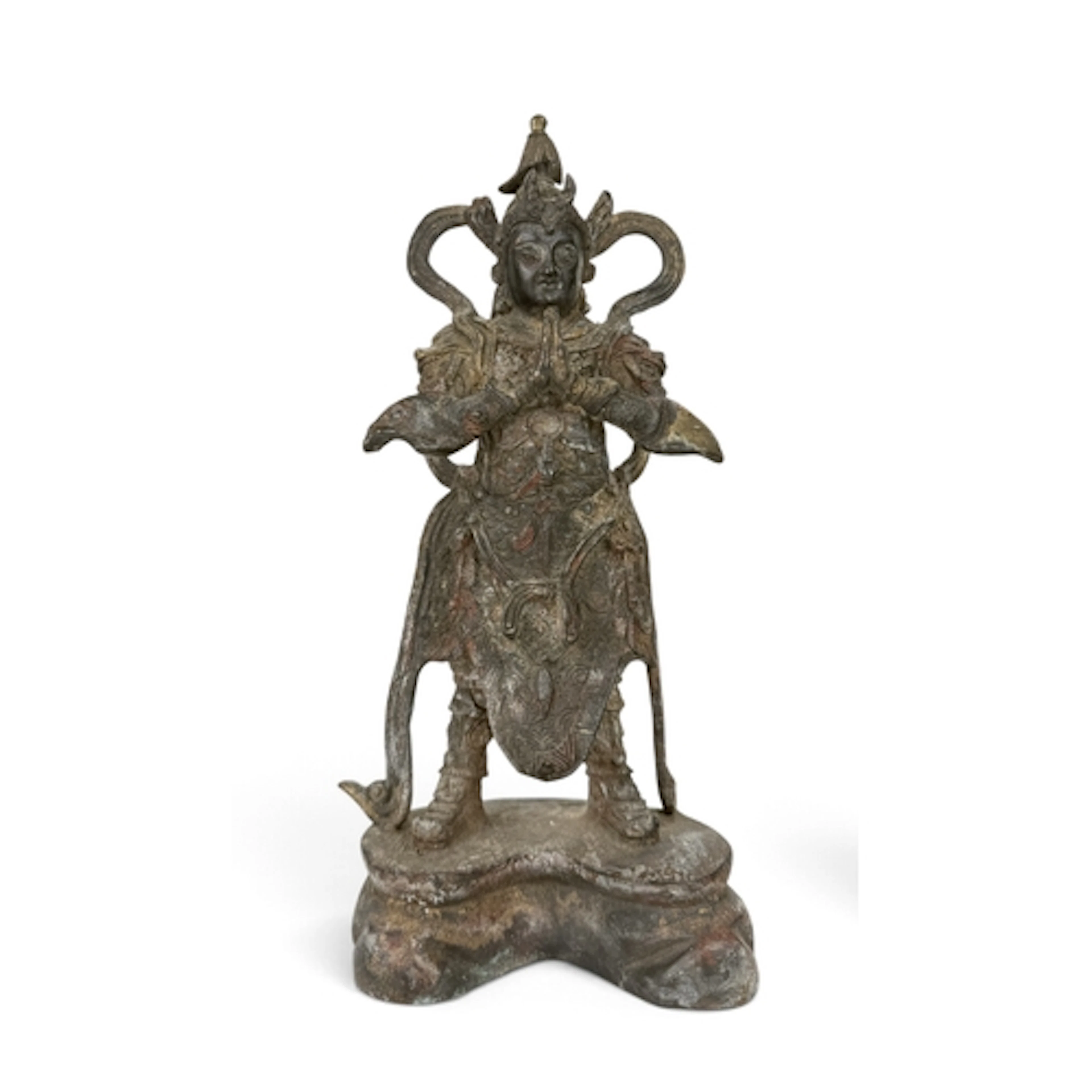 A CHINESE BRONZE BUDDHA 28cm H
