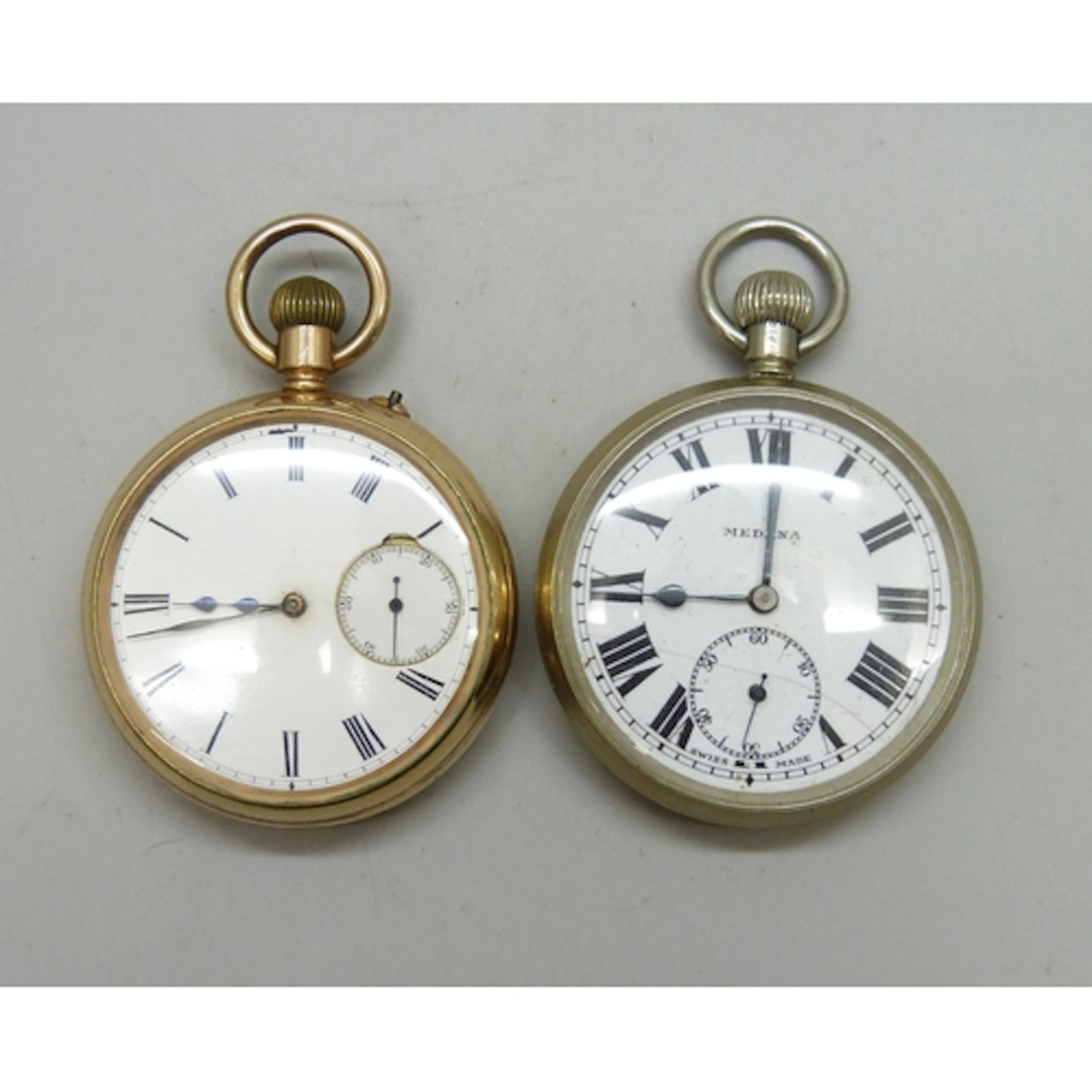 A Medana pocket watch, and a 14ct gold filled pocket watch (...