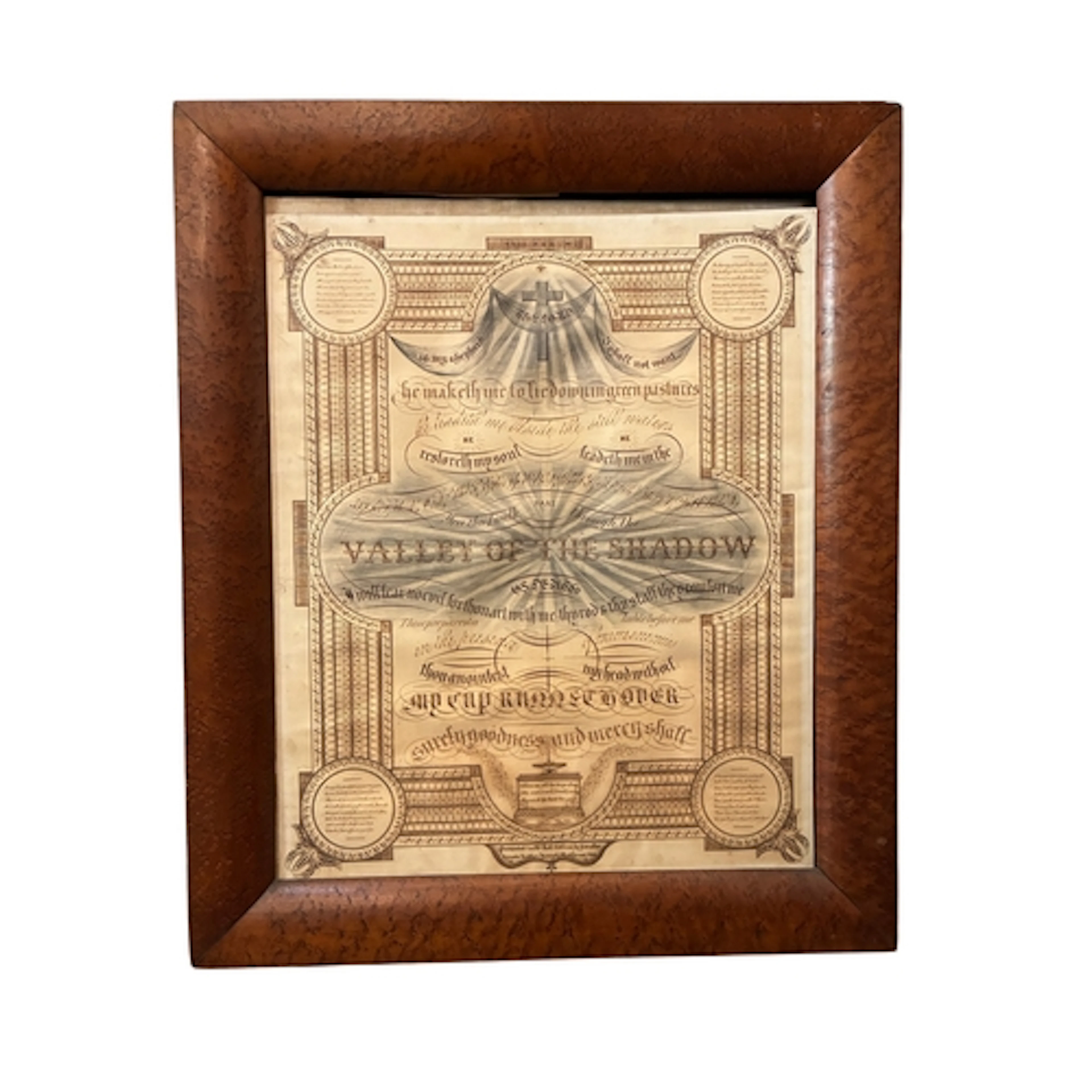 A Victorian illuminated devotional presentational certificat...
