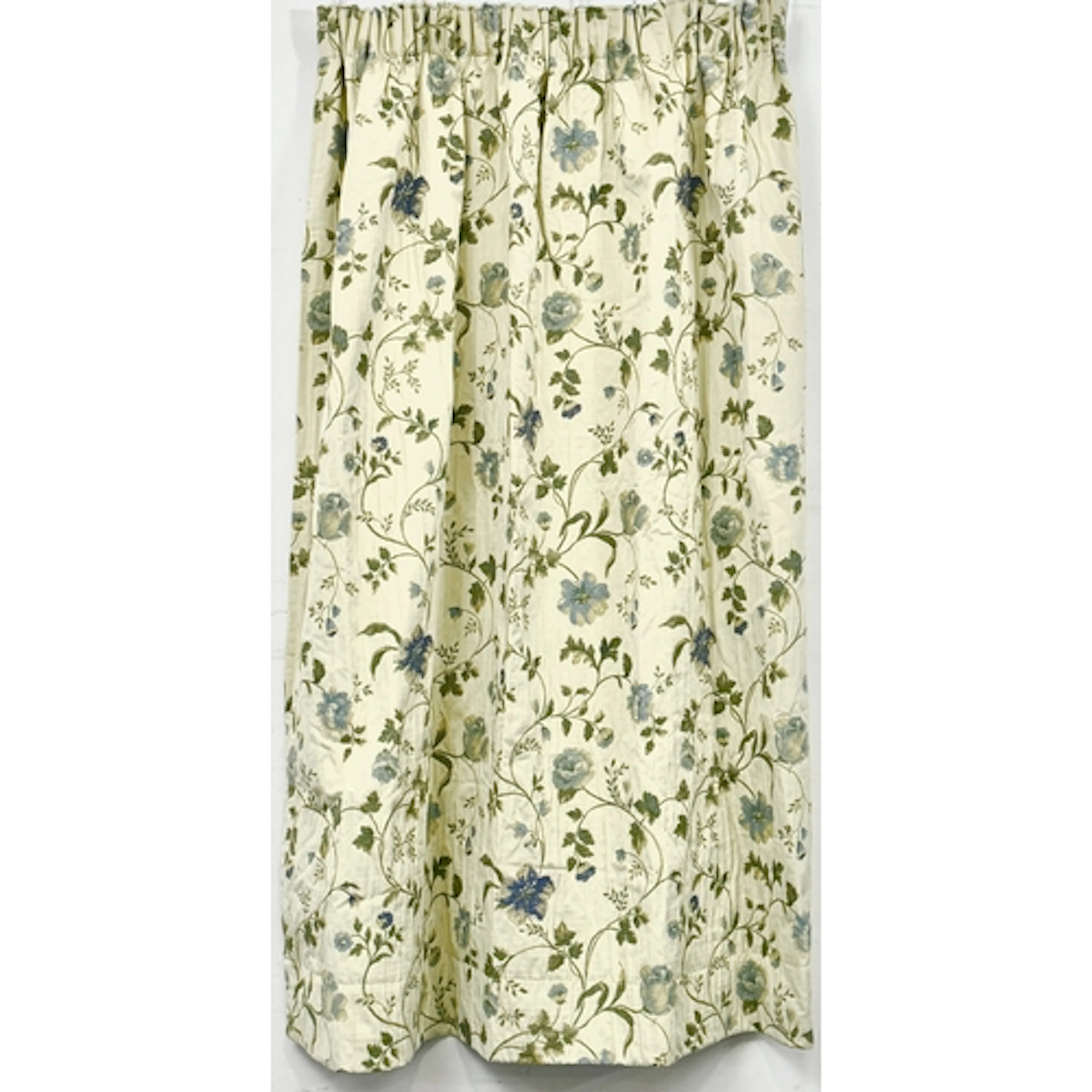 Three pairs of curtains - traditional, stylised, trailing fl...