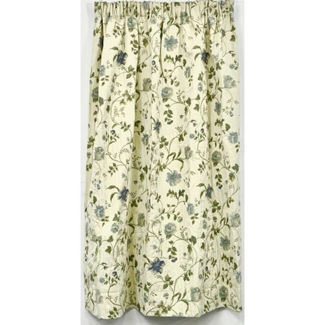 Three pairs of curtains - traditional, stylised, trailing fl...