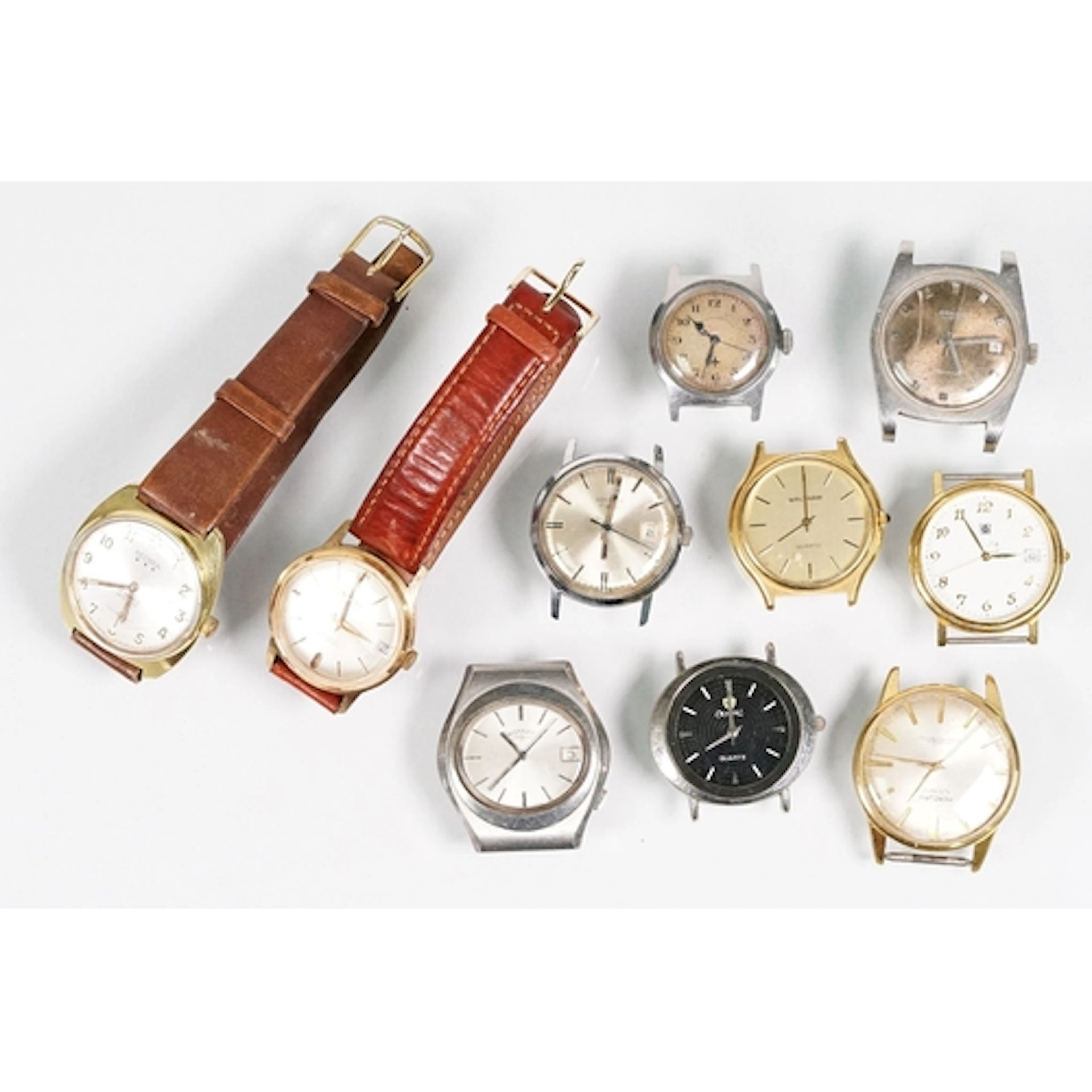 A collection of ten vintage and contemporary gents watches t...