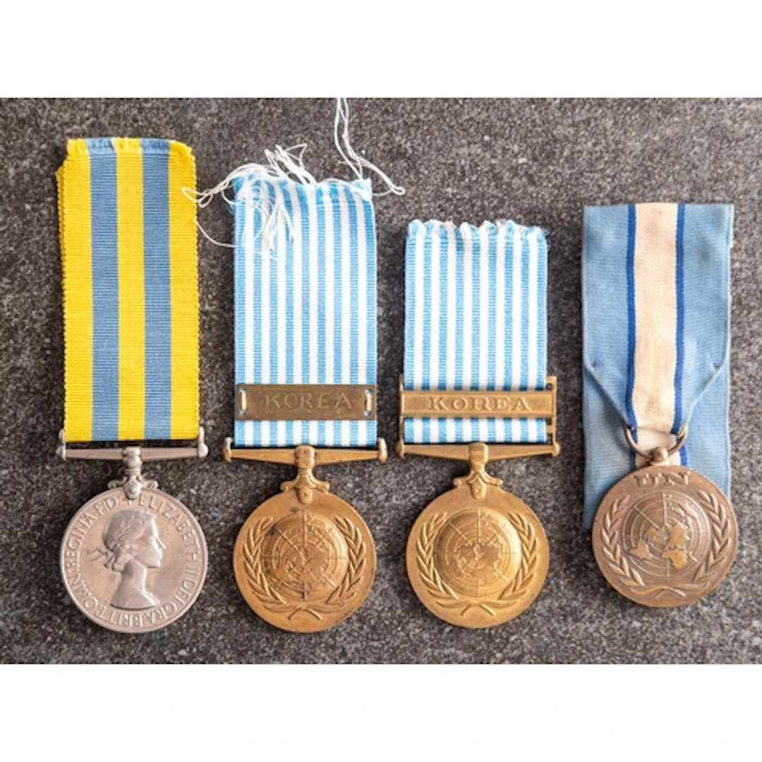 A Korea Medal to 'D/SMX 887205 A.E.WARRIOR SBA RN' together ...