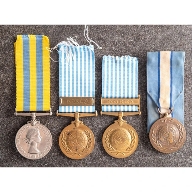 A Korea Medal to 'D/SMX 887205 A.E.WARRIOR SBA RN' together ...