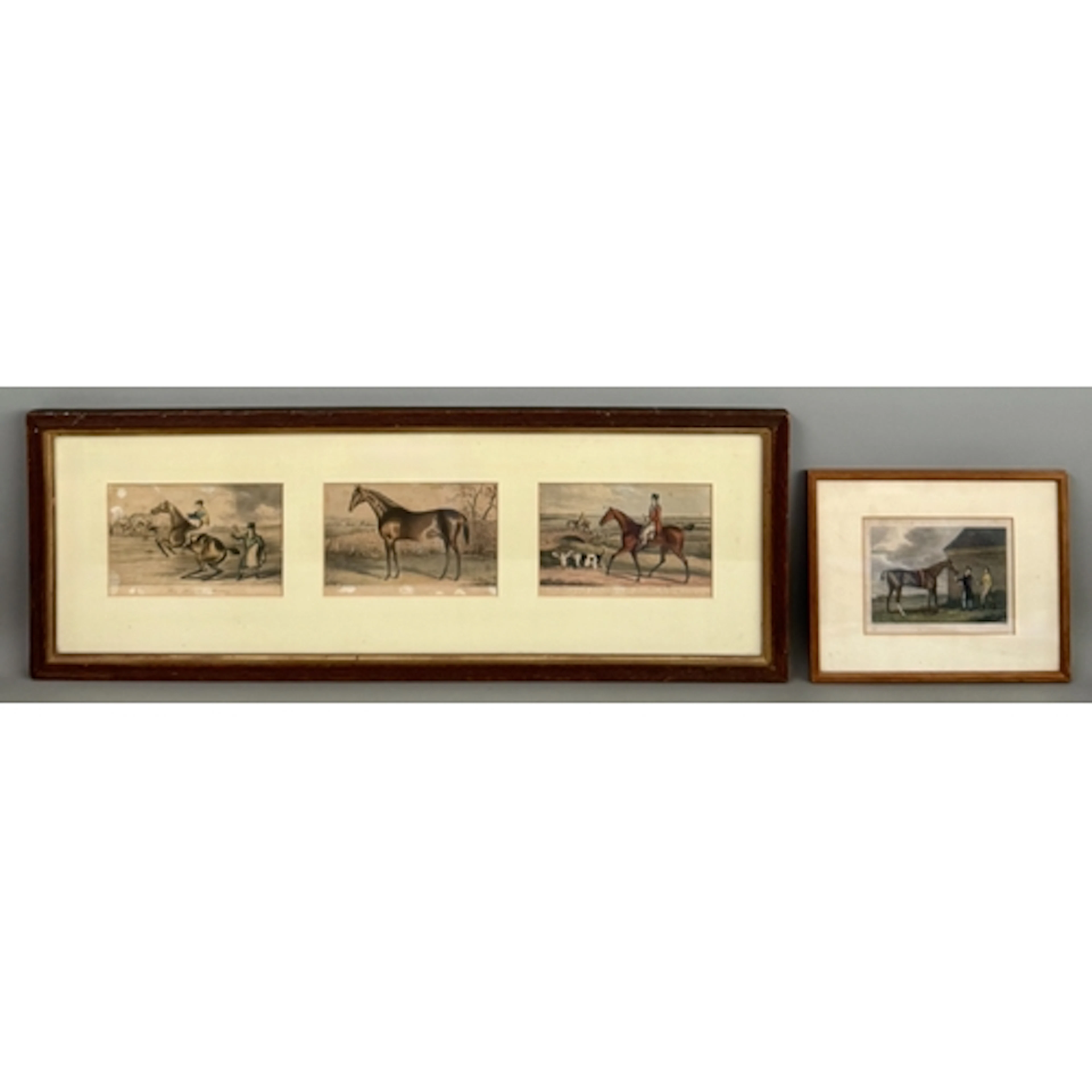 Four 19th century racehorse and sporting engravings - includ...