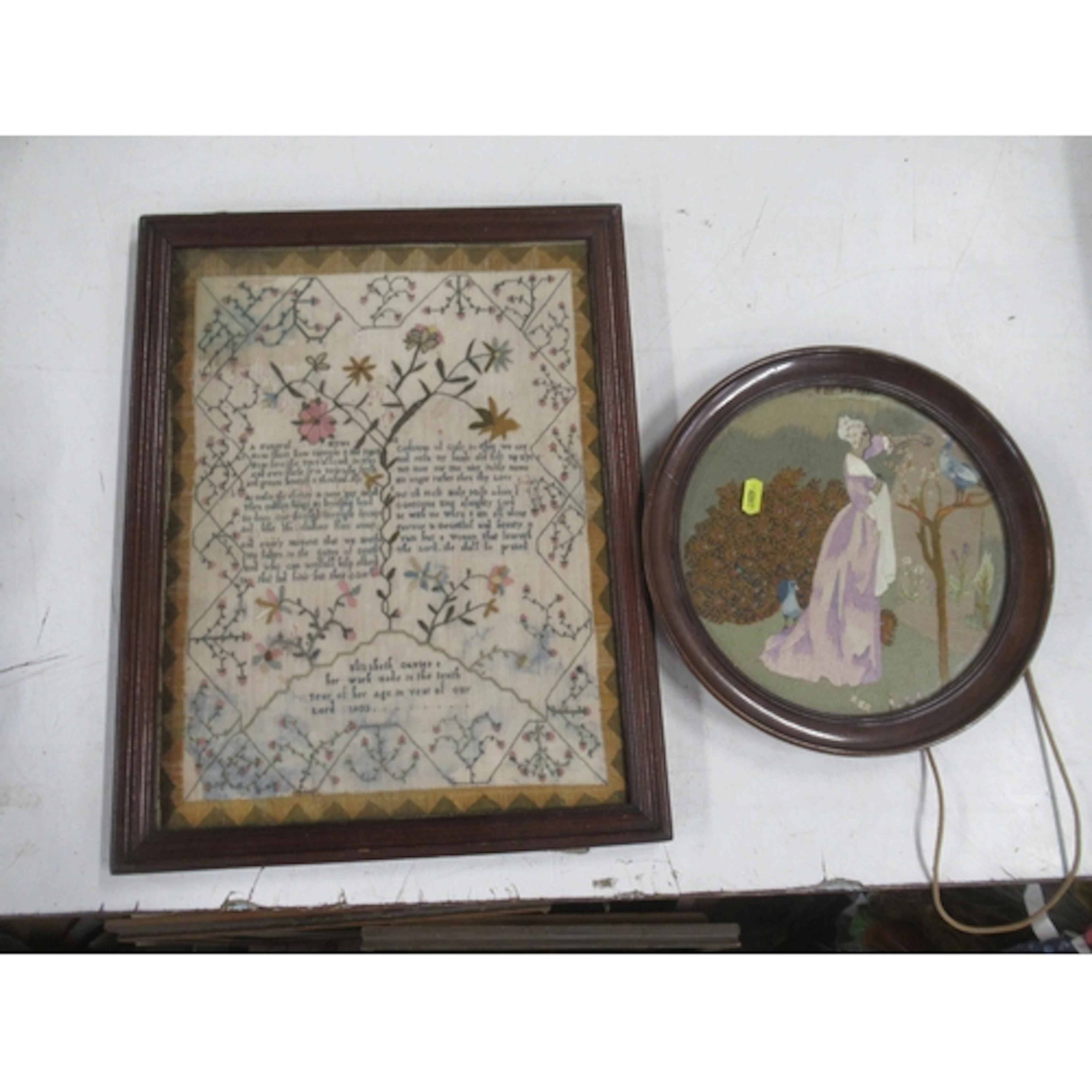 A 19th century tapestry sampler, Elizabeth Davies, aged 10, ...