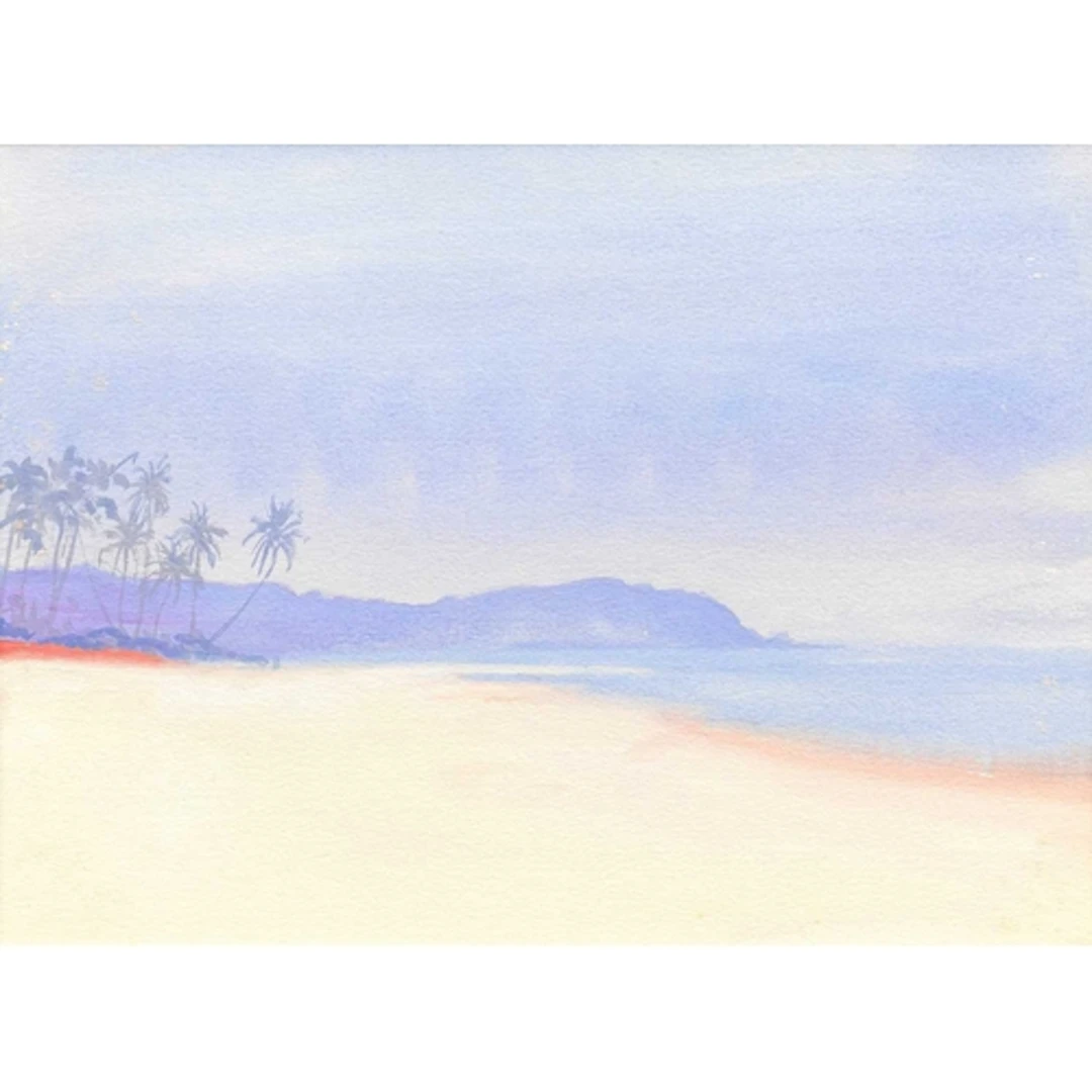 § John MILLER (1931-2002) Asvem Beach, Goa Gouache, stamp s...