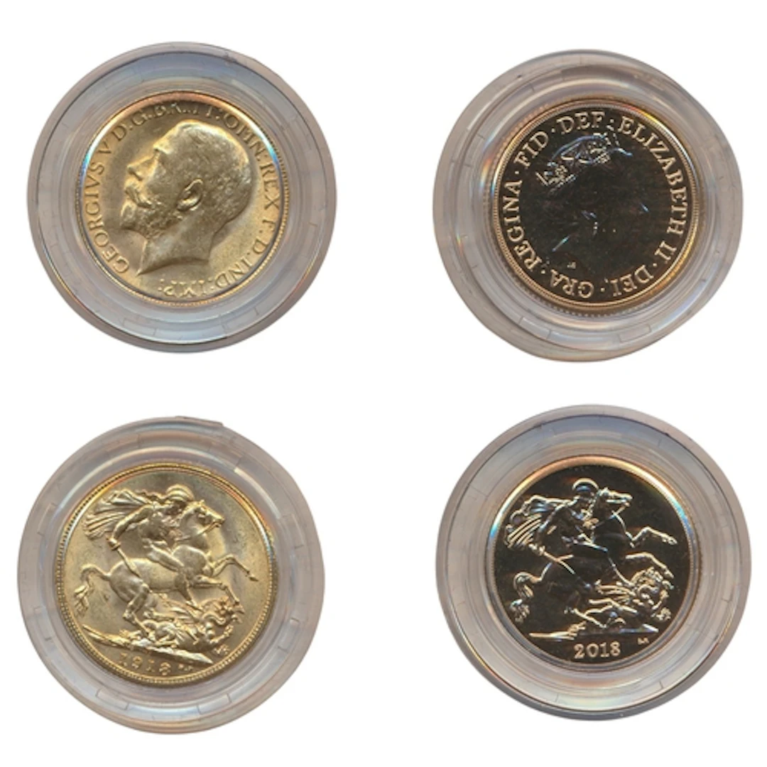 Investment Gold Lot - Documents Required. Sovereign twin set...