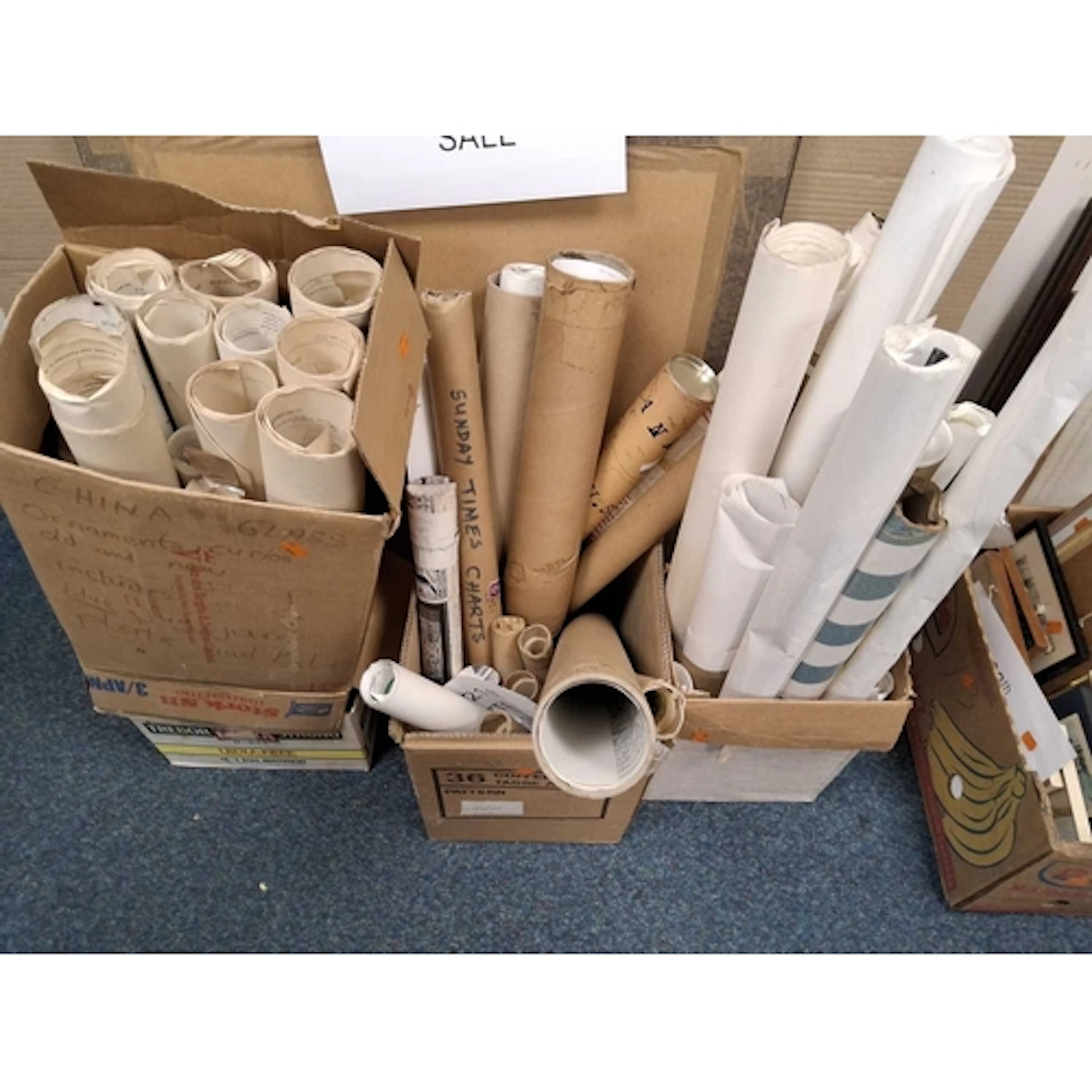 THREE BOXES OF MAPS AND POSTERS to include Ordnance Survey m...