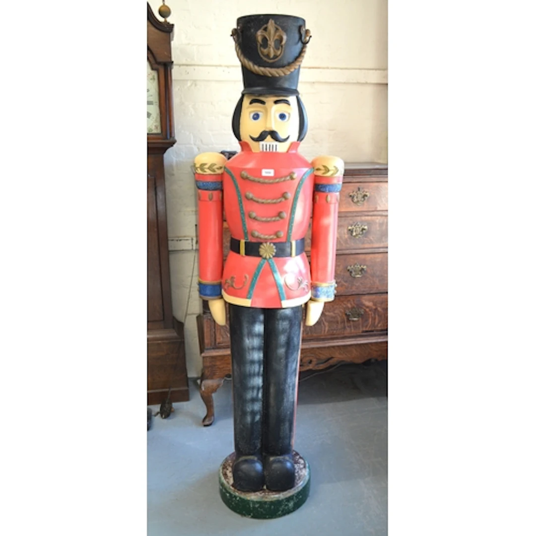 Large painted composition nutcracker figure, 181cm tall