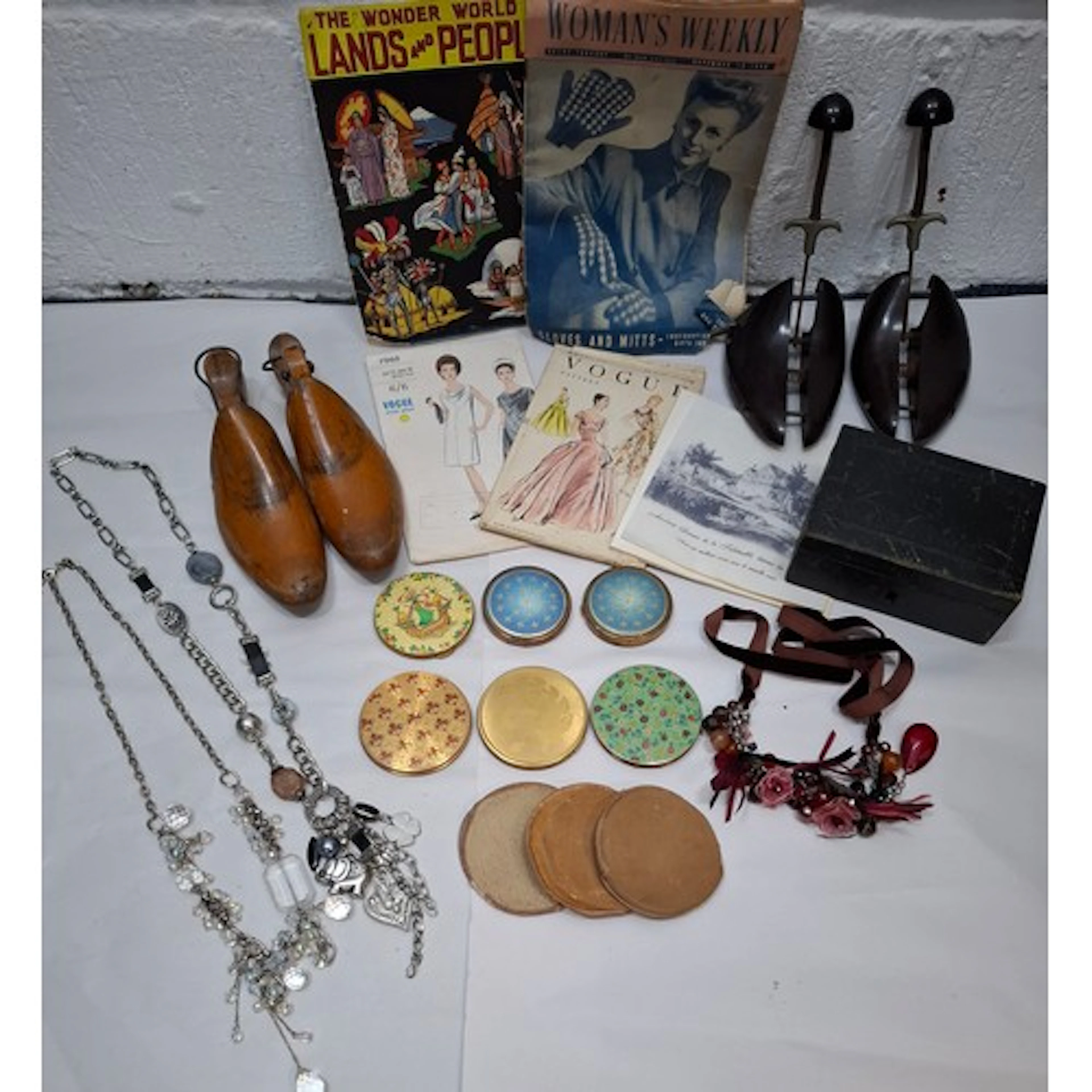Vintage collectables comprising 2 Vogue sewing patterns, vin...