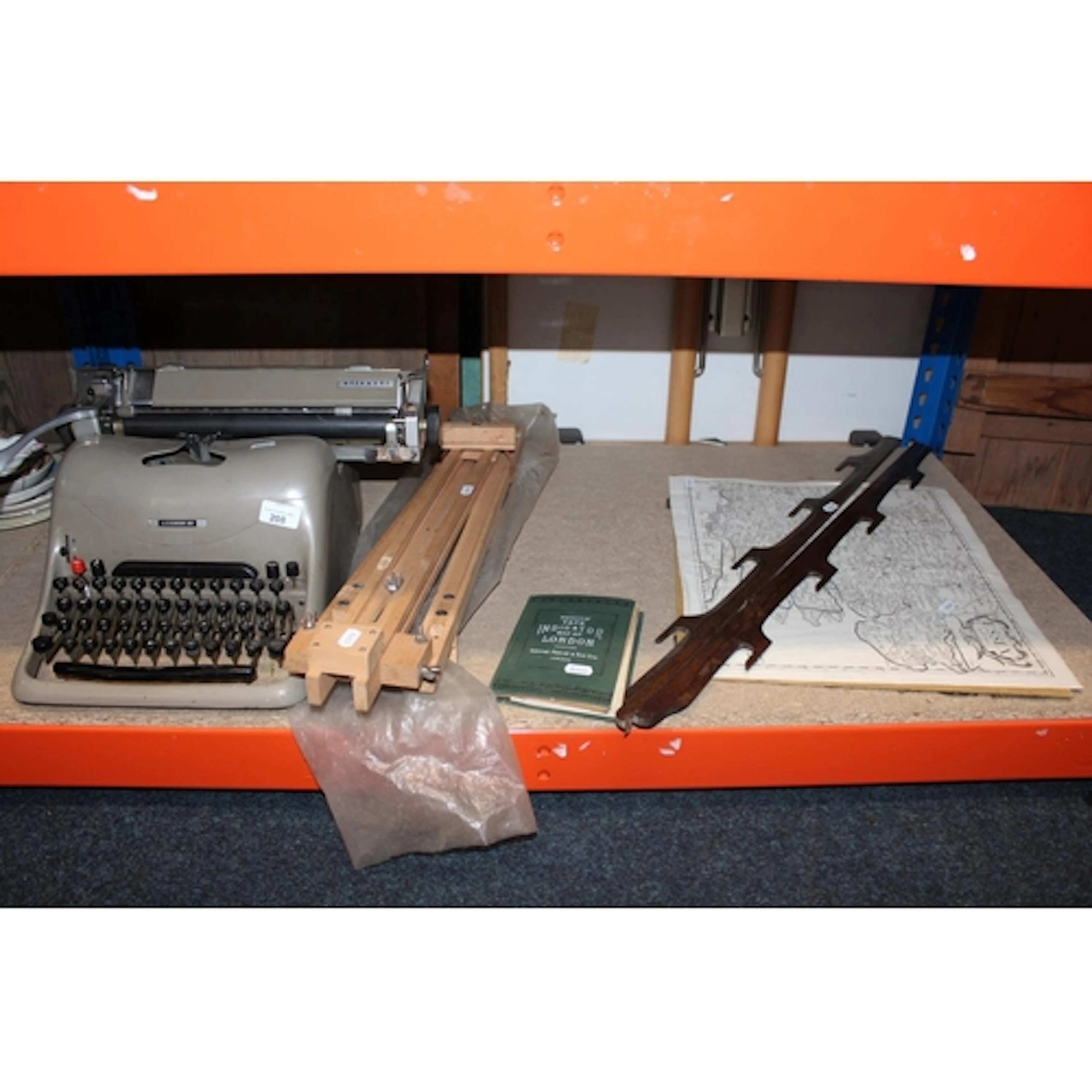 Olivetti typewriter, easel, etc.