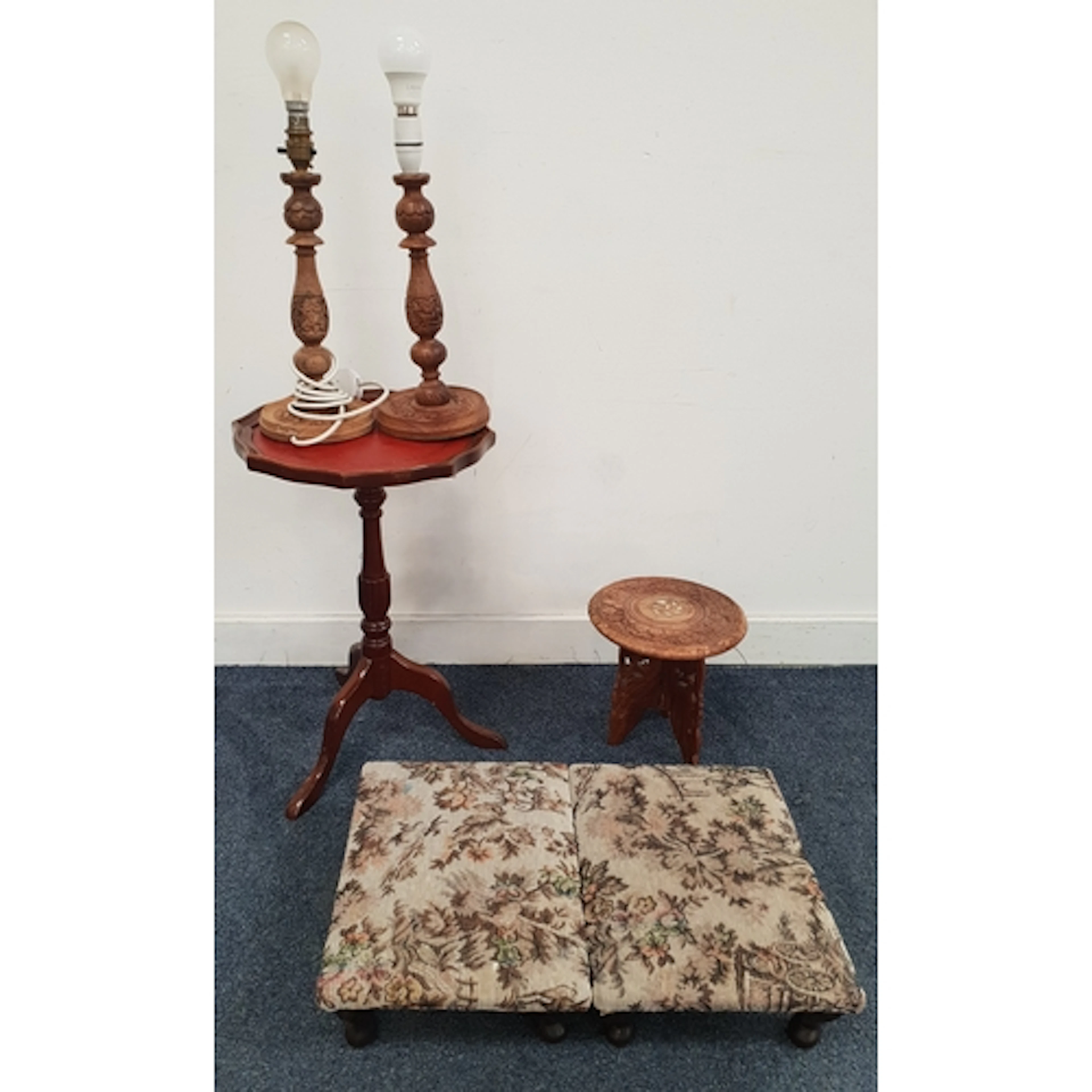 SELECTION OF OCCASIONAL FURNITURE comprising a pair of vint...