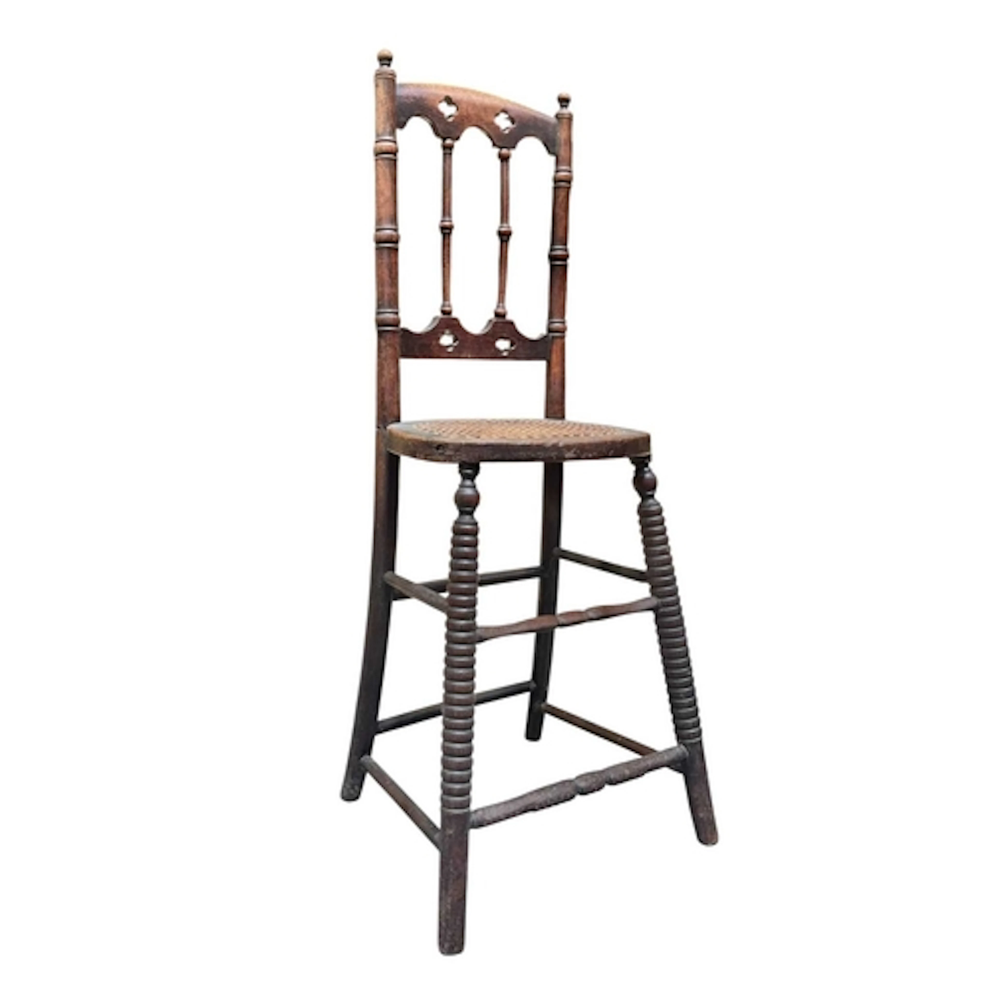 A Victorian 19th century carved mahogany and cane seat child...