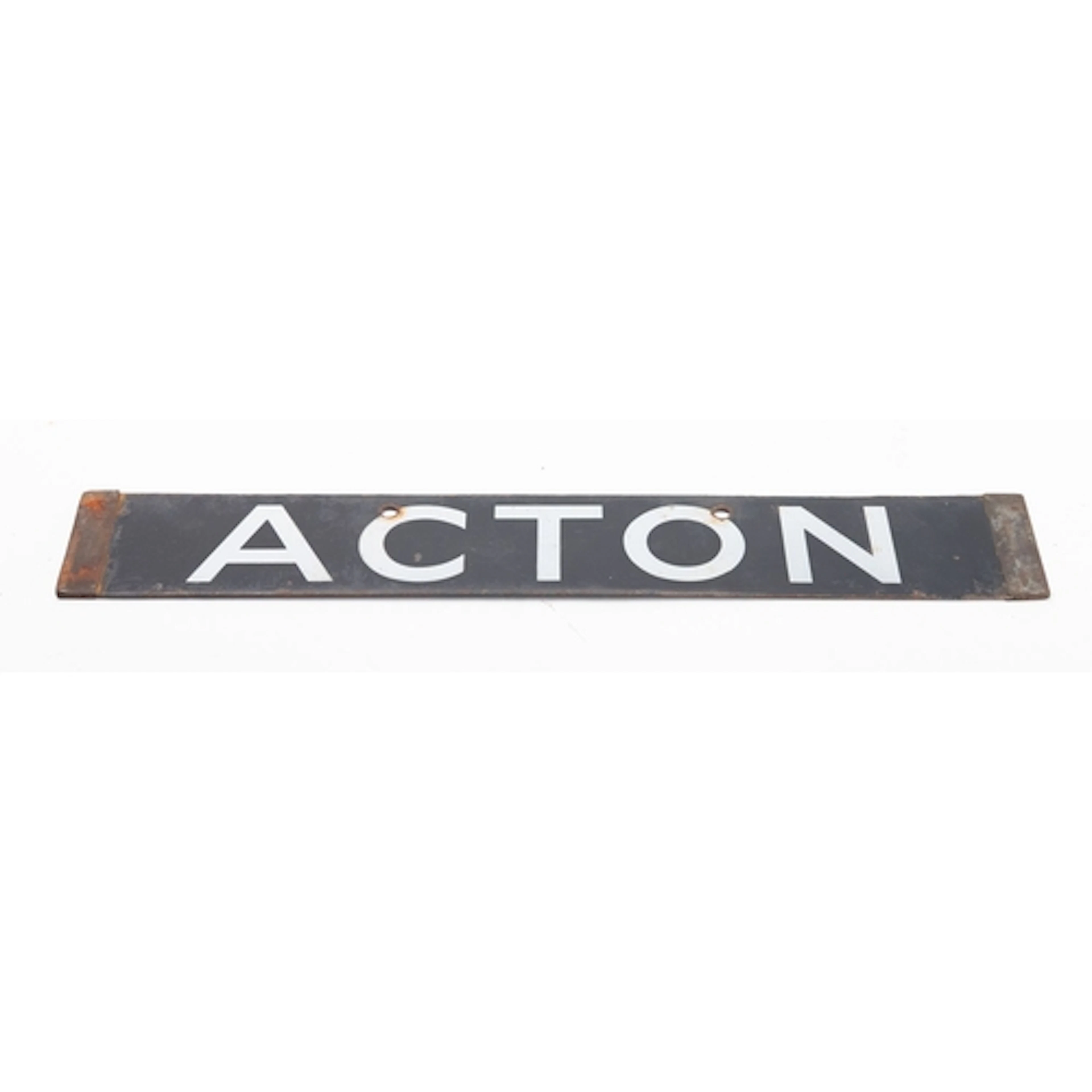 A 20th century double sided enamel railway sign 'Acton/Houns...