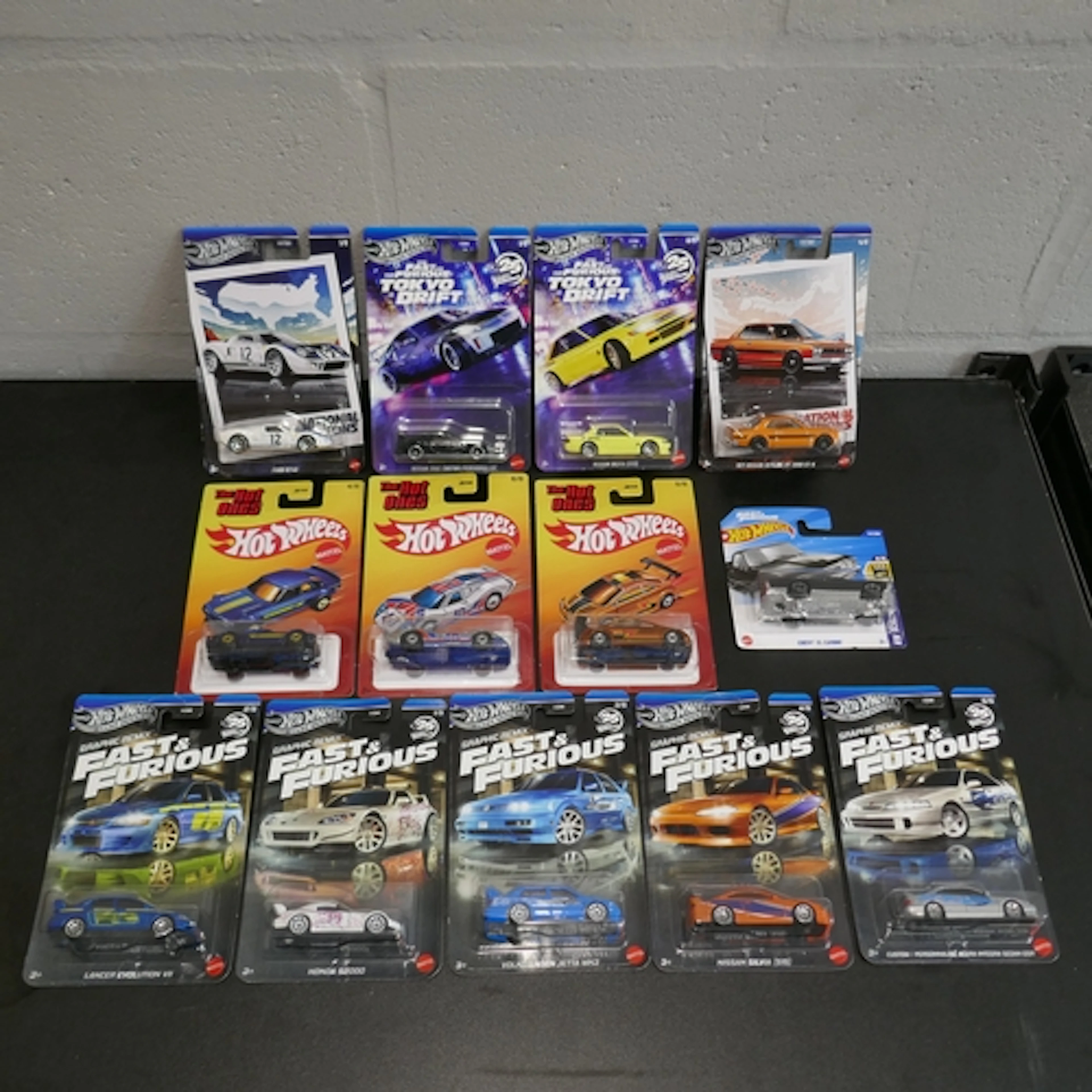 A set of 1 to 5 Hotwheels silver series Fast & Furious graph...