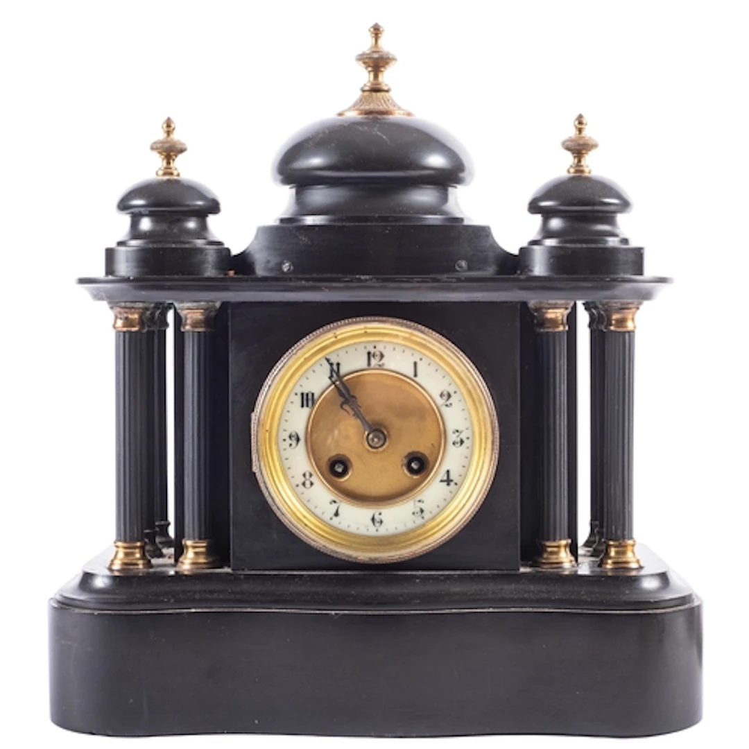 Japy Frères a substantial French black marble late-Victorian...