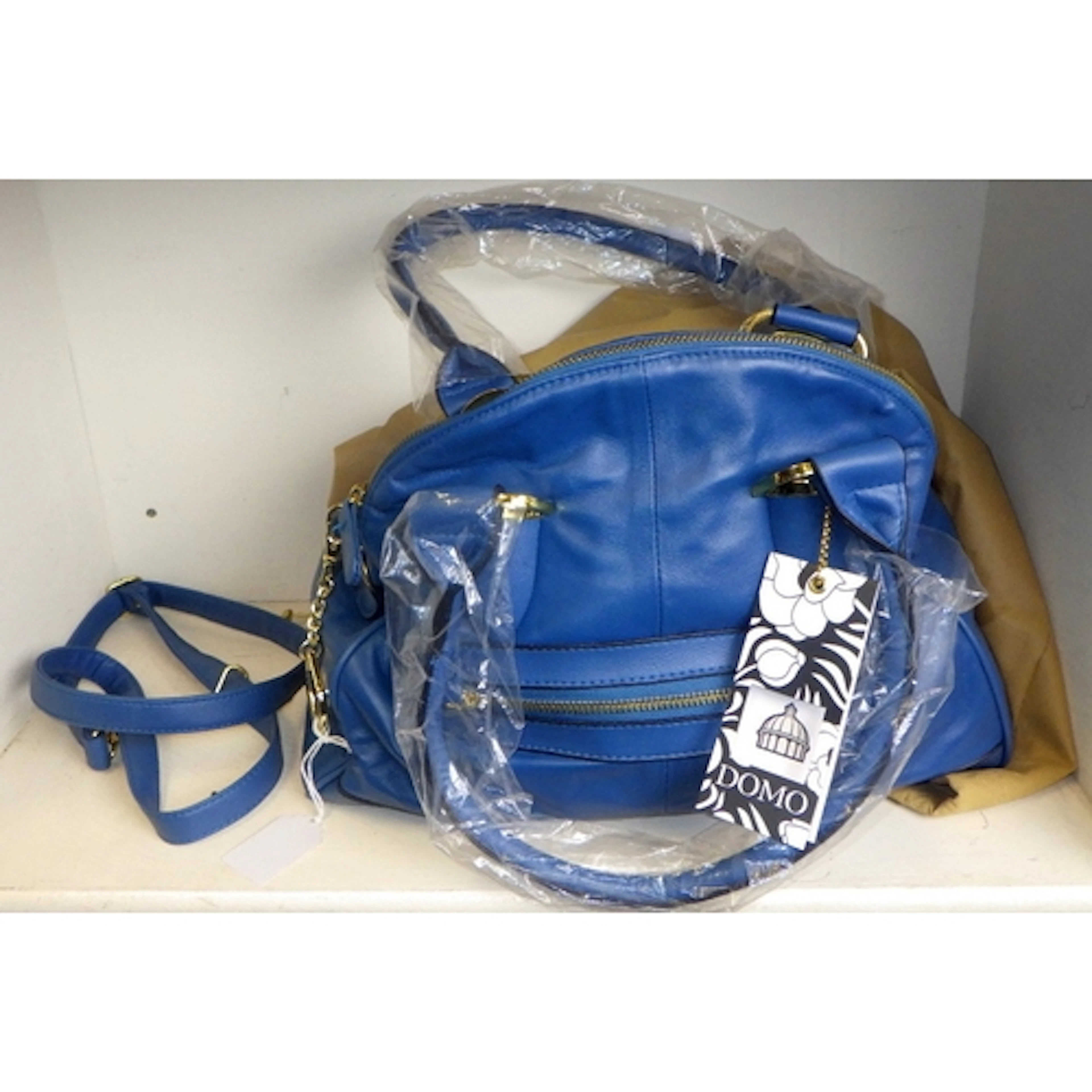A Domo blue handbag