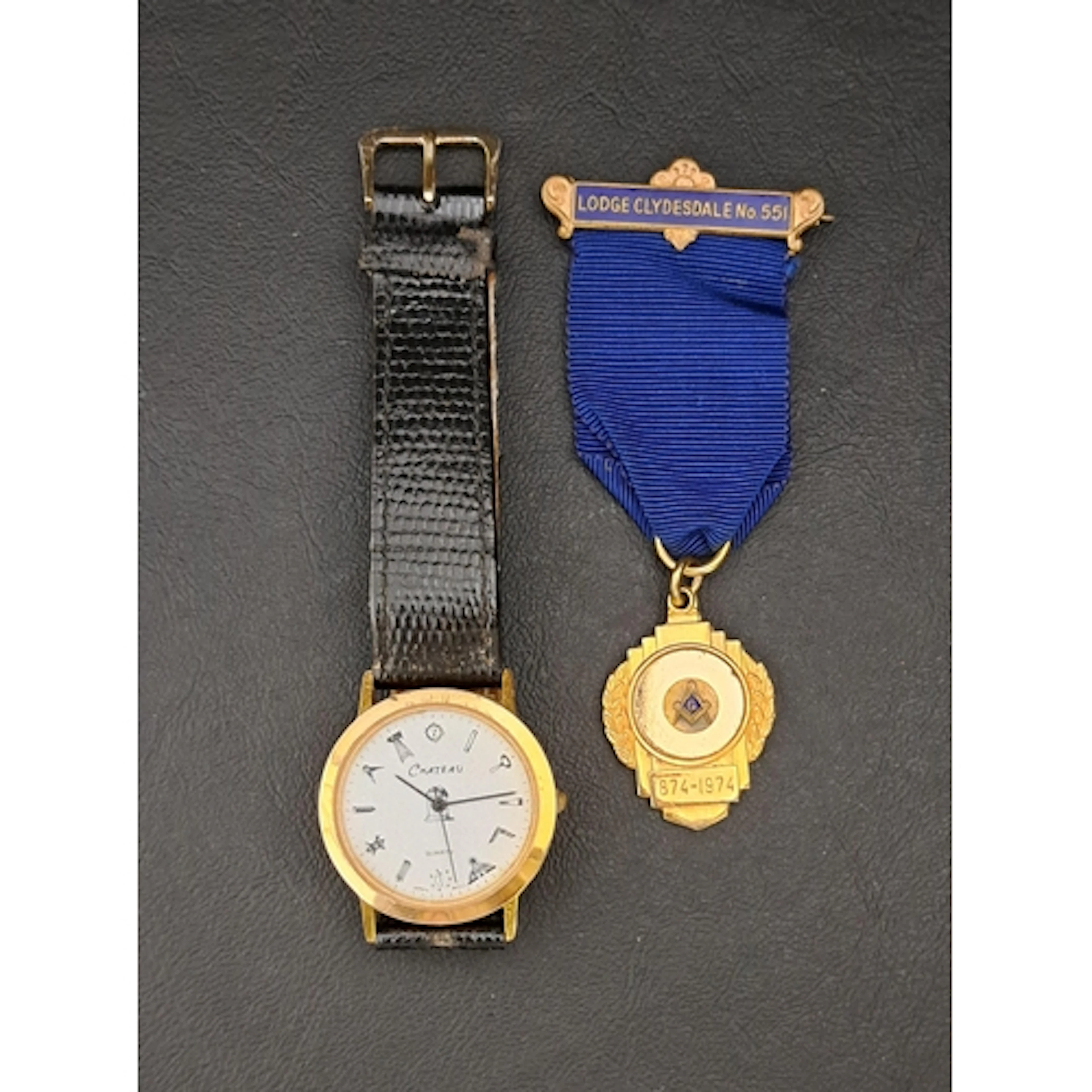 MASONIC WATCH BY CHATEAU the dial with masonic symbol hour ...