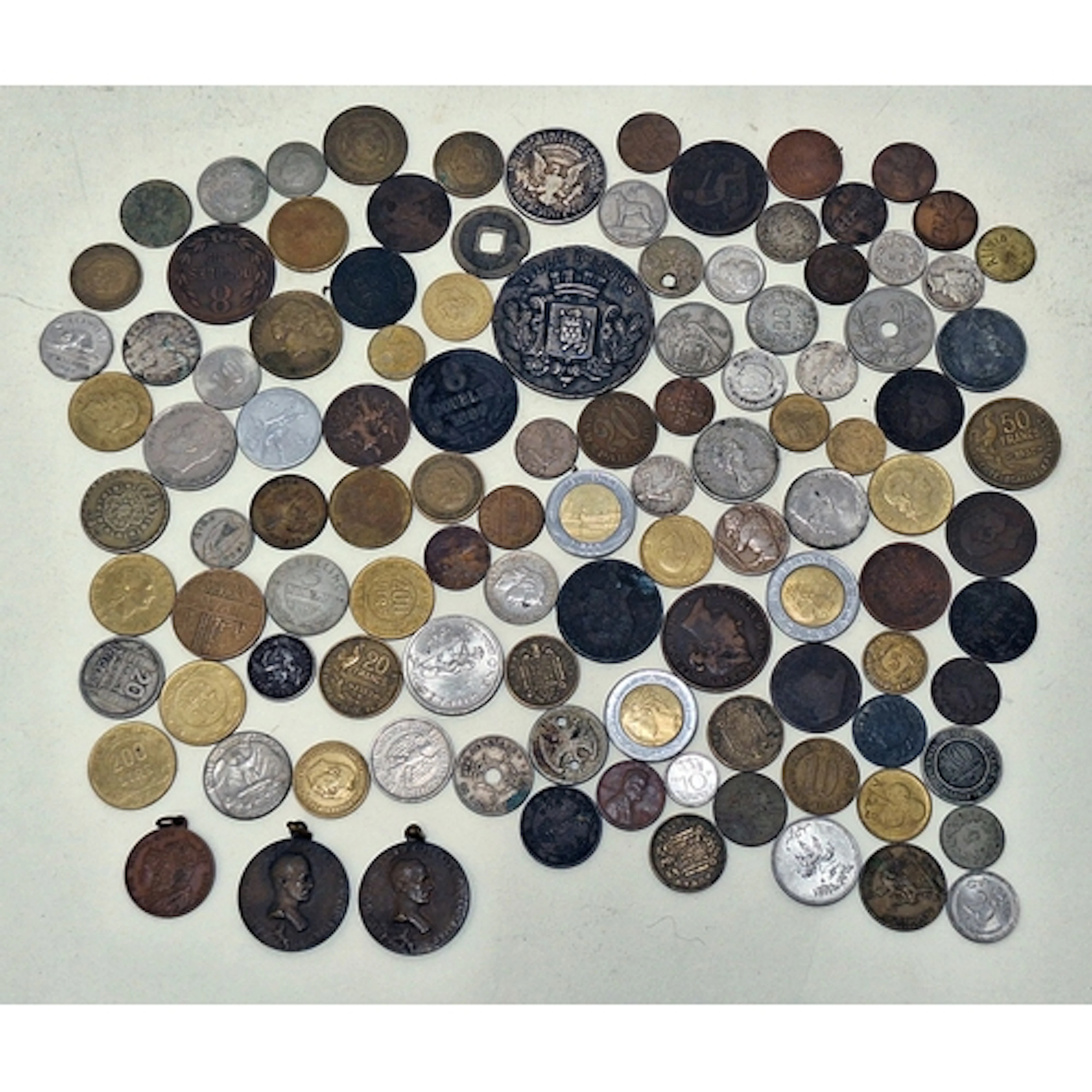 Nickel, Copper & Other Metal Coins of the World & Aras Medal...