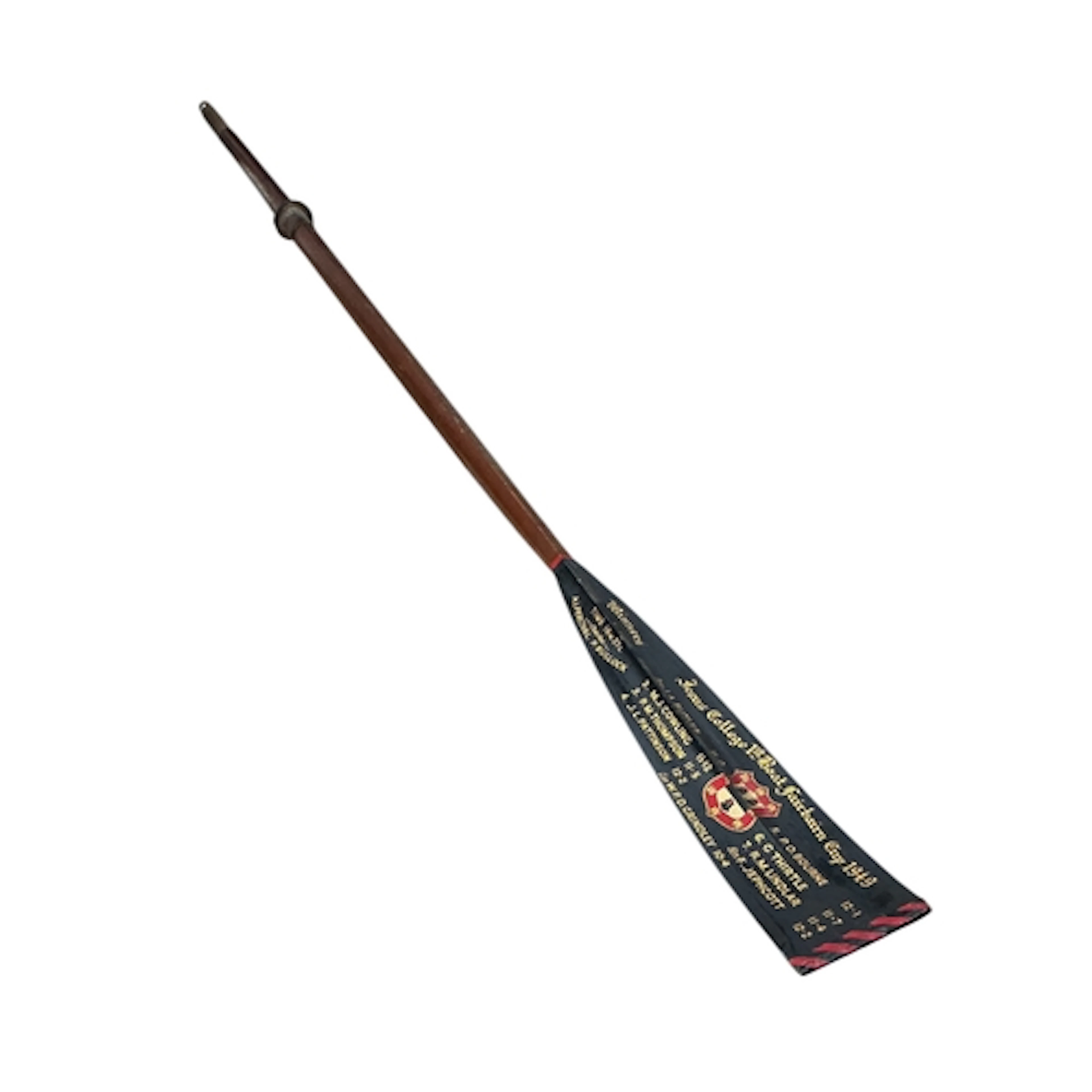 A presentation oar "Jesus College 1st Boat Fairburn Cup 1949...
