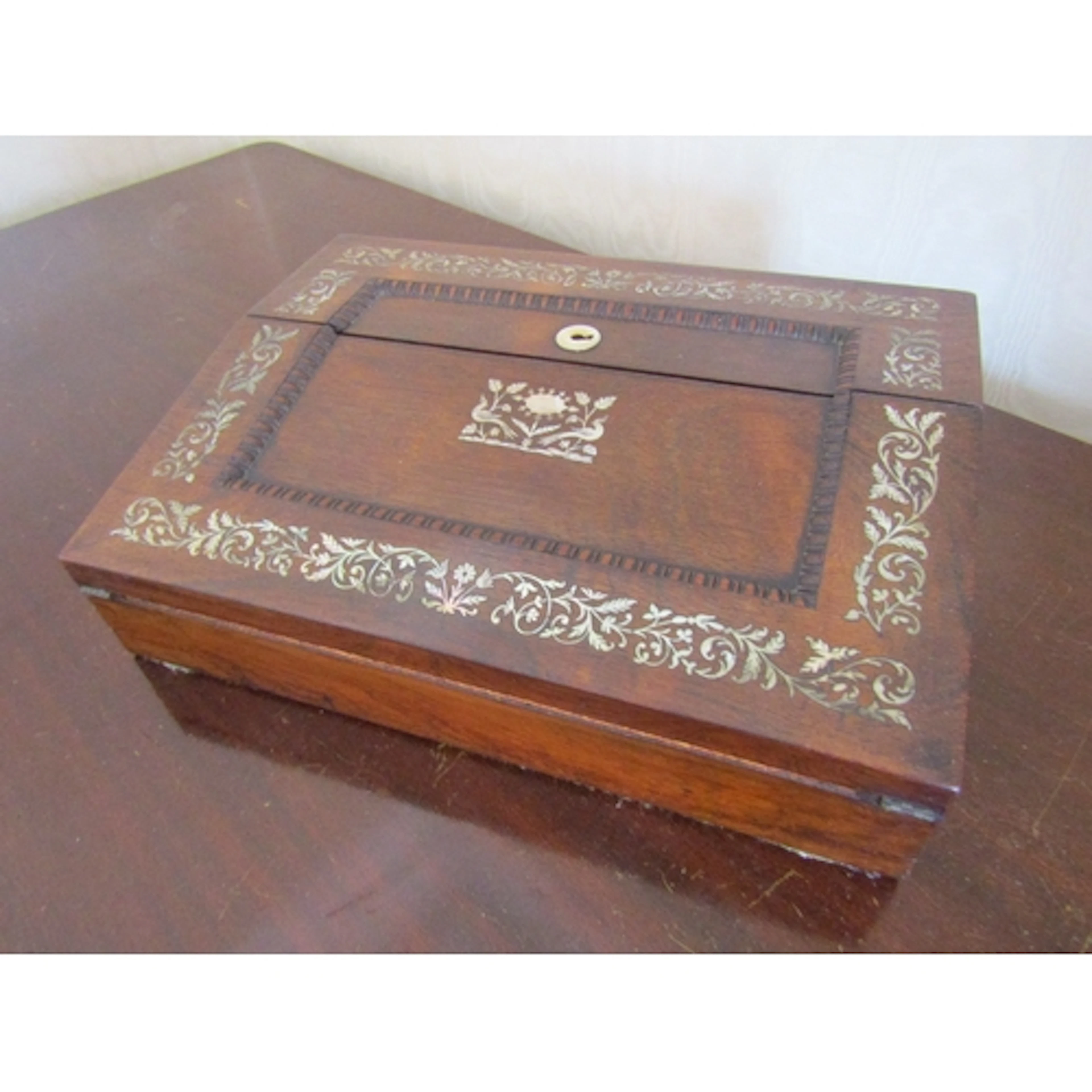 William IV Rosewood Inlaid Desktop Writing Slope Folding Fit...