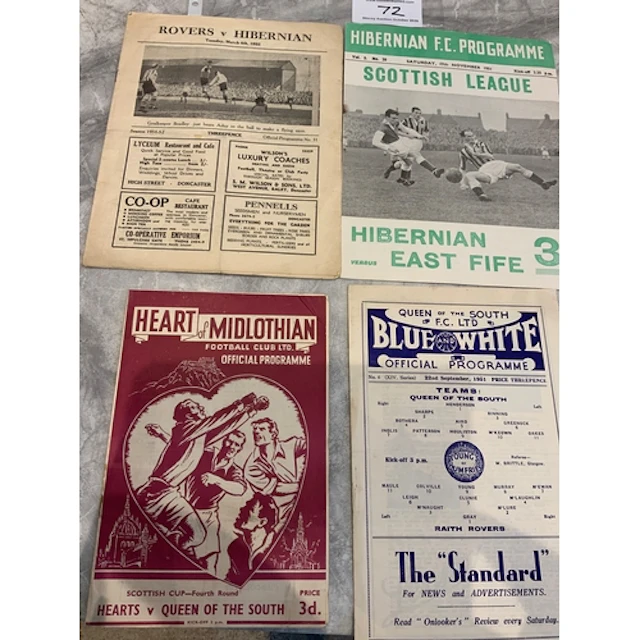 Scottish Football Programmes: 51/52 Hibernian v East Fife, Q...