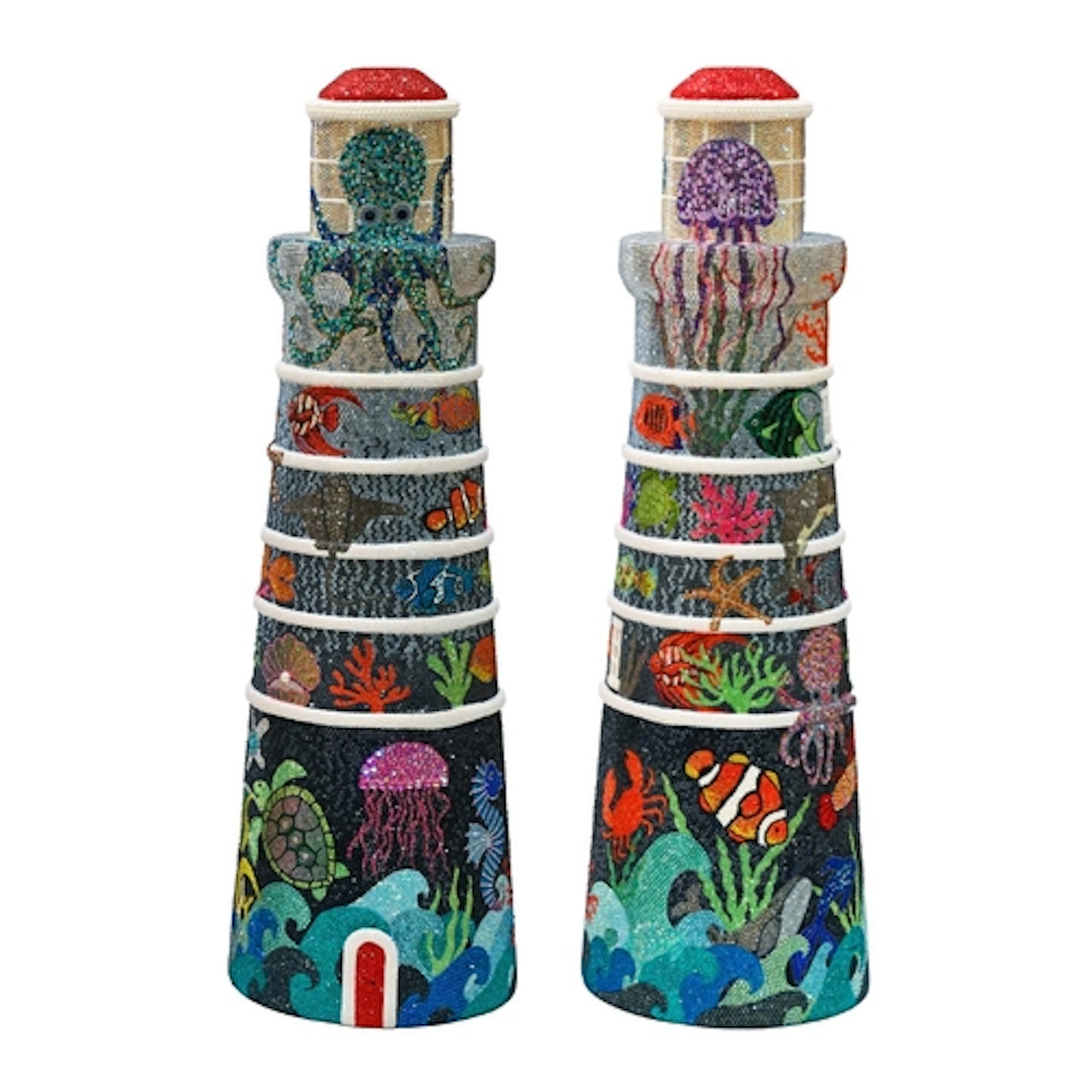 A fibreglass sculpture "Neptune’s Beacon" (3ft Mini) painted...