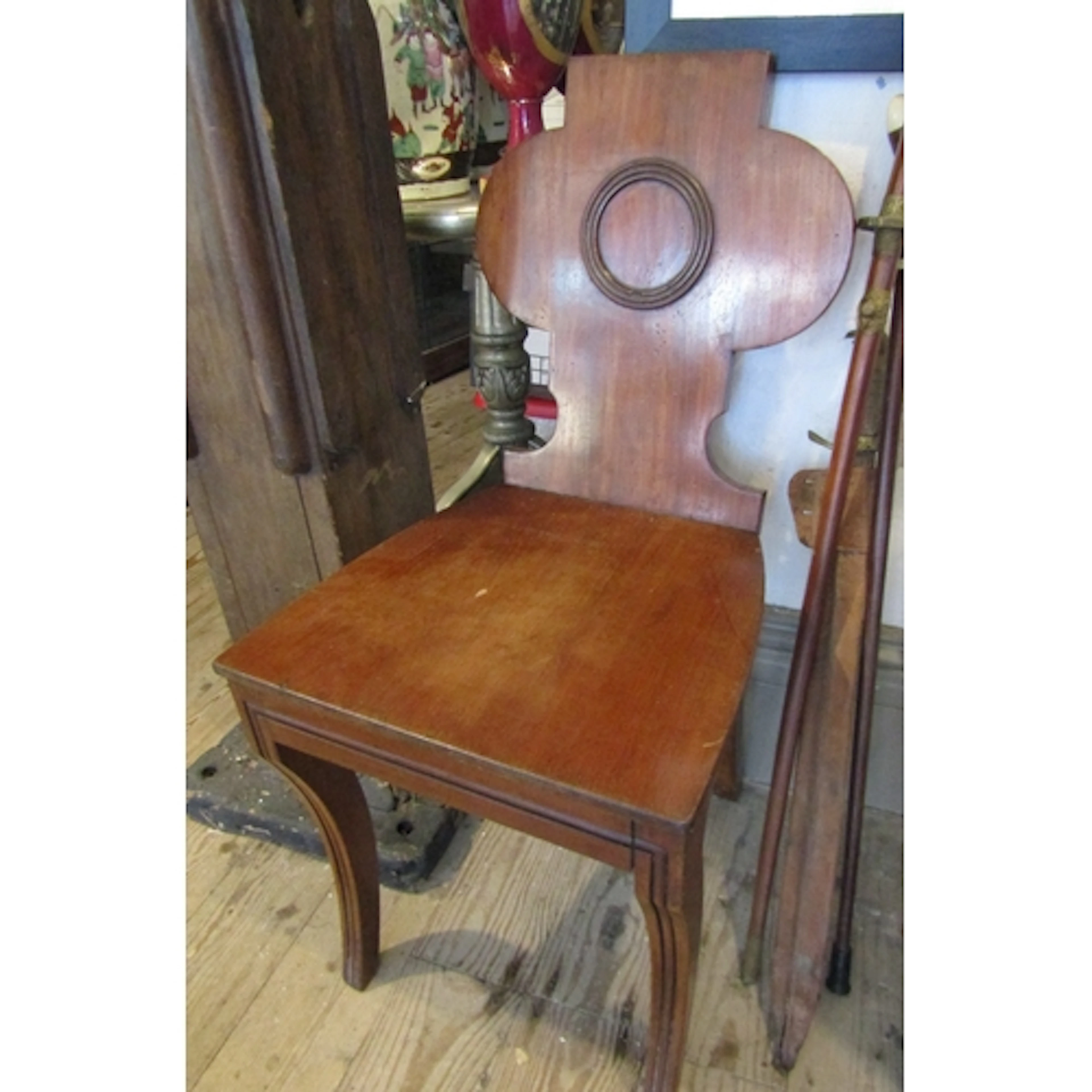 William IV Mahogany Hall Chair Sabre Form Supports