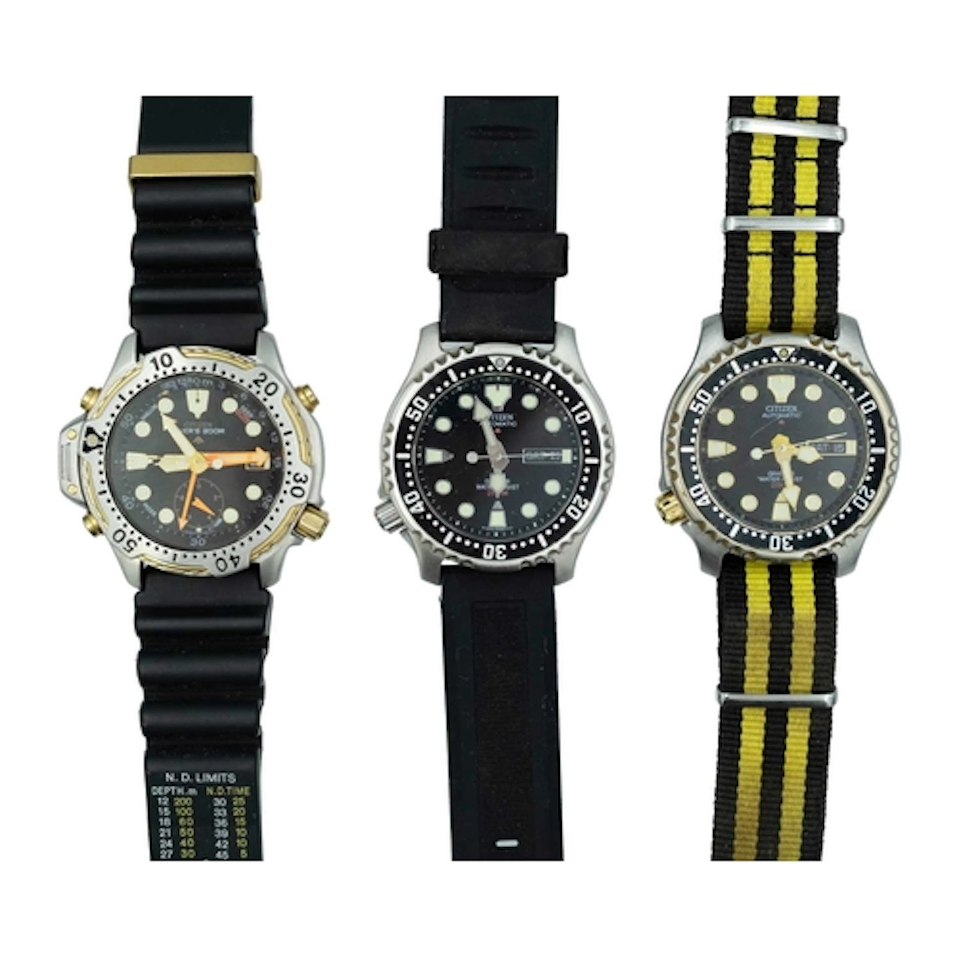 CITIZEN - Three Promaster Diver's gentleman's wristwatches, ...