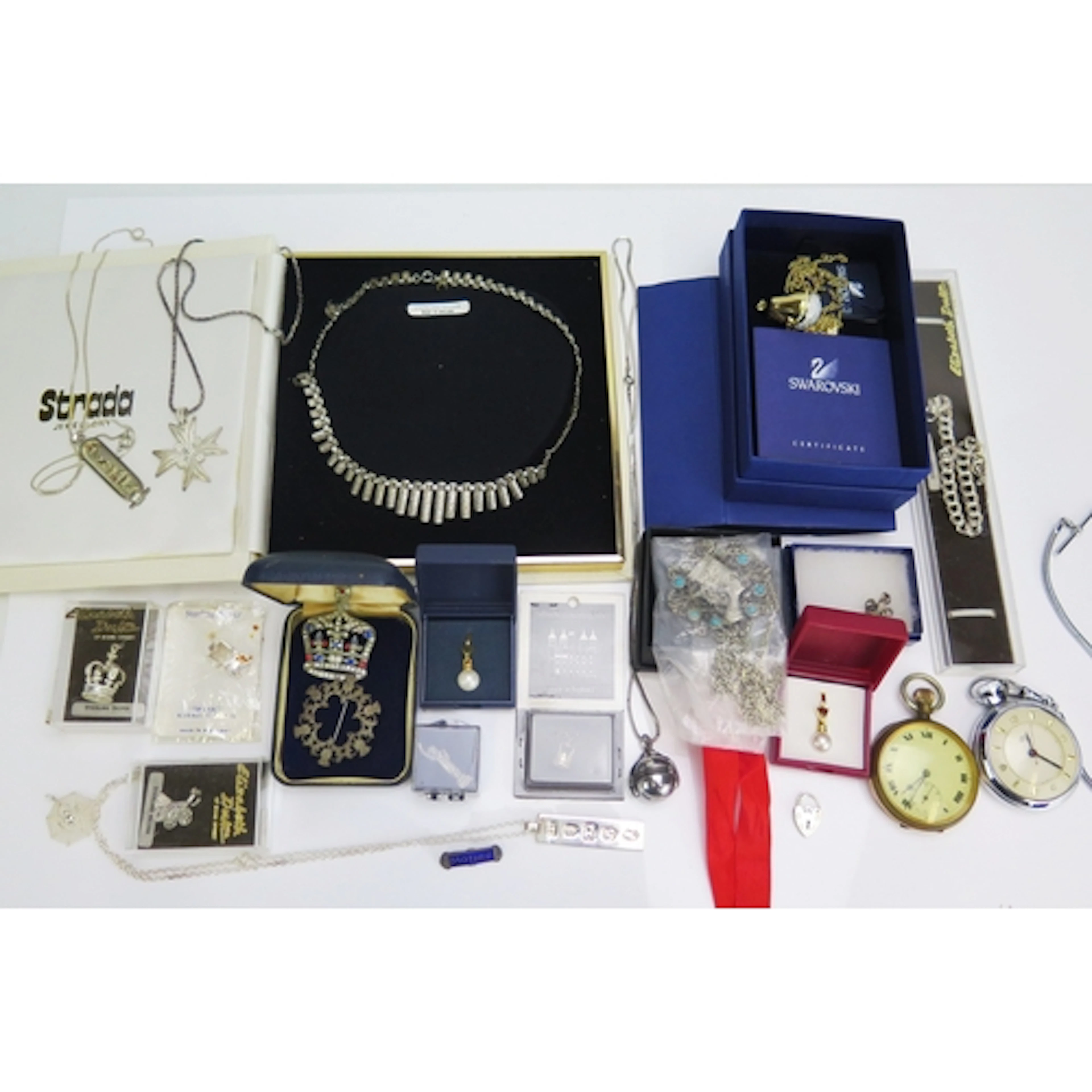 A selection of silver and other jewellery including charms, ...