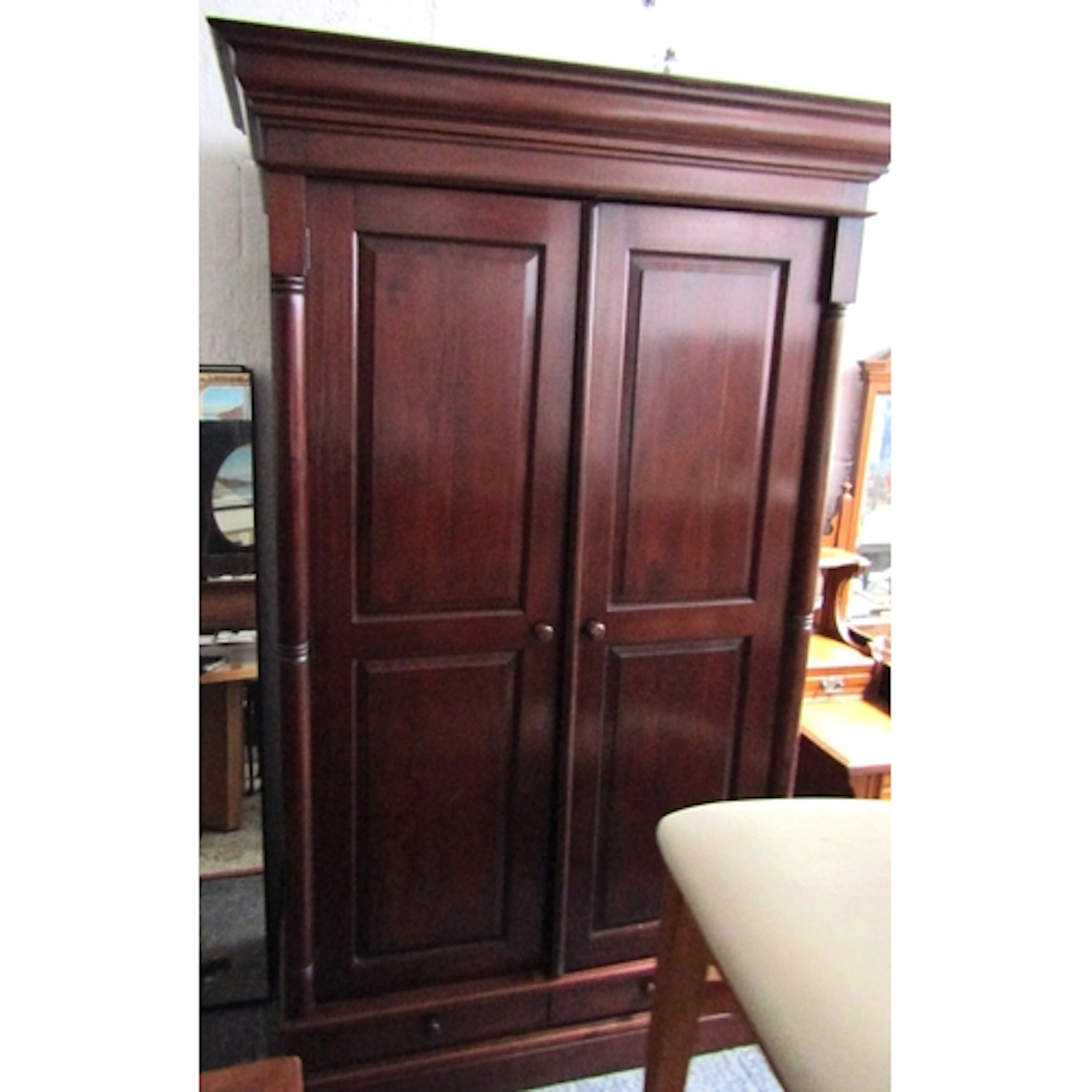 Solid Mahogany Twin Door Wardrobe Panel Construction Approxi...