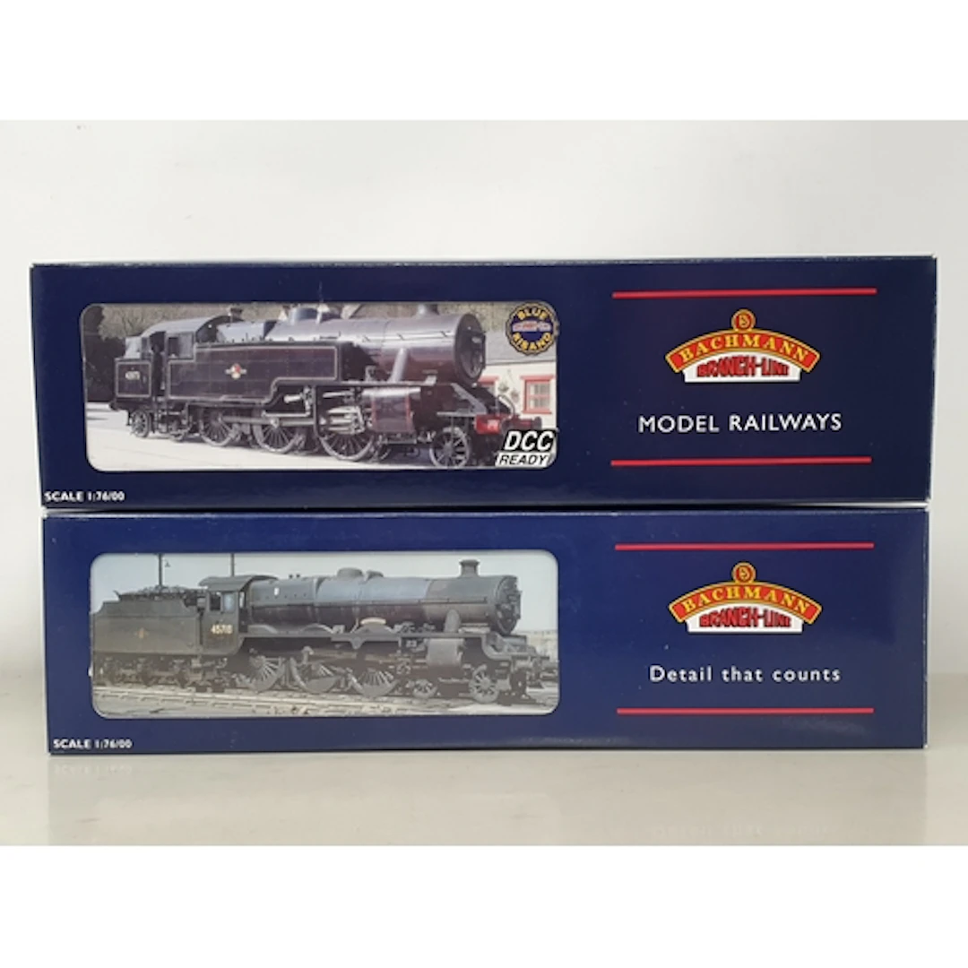 Two Bachmann 00 gauge LMS black Steam Locomotives comprising...